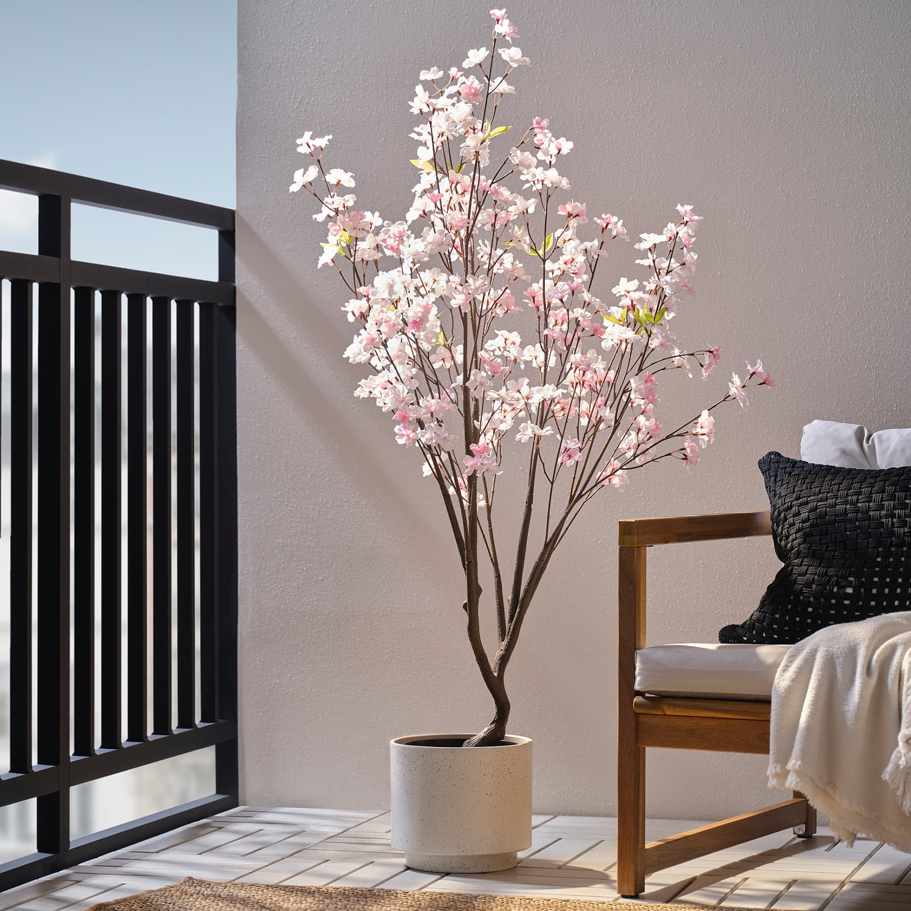 FEJKA, artificial potted plant in/outdoor cherry-blossoms, 19 cm, 906.133.35