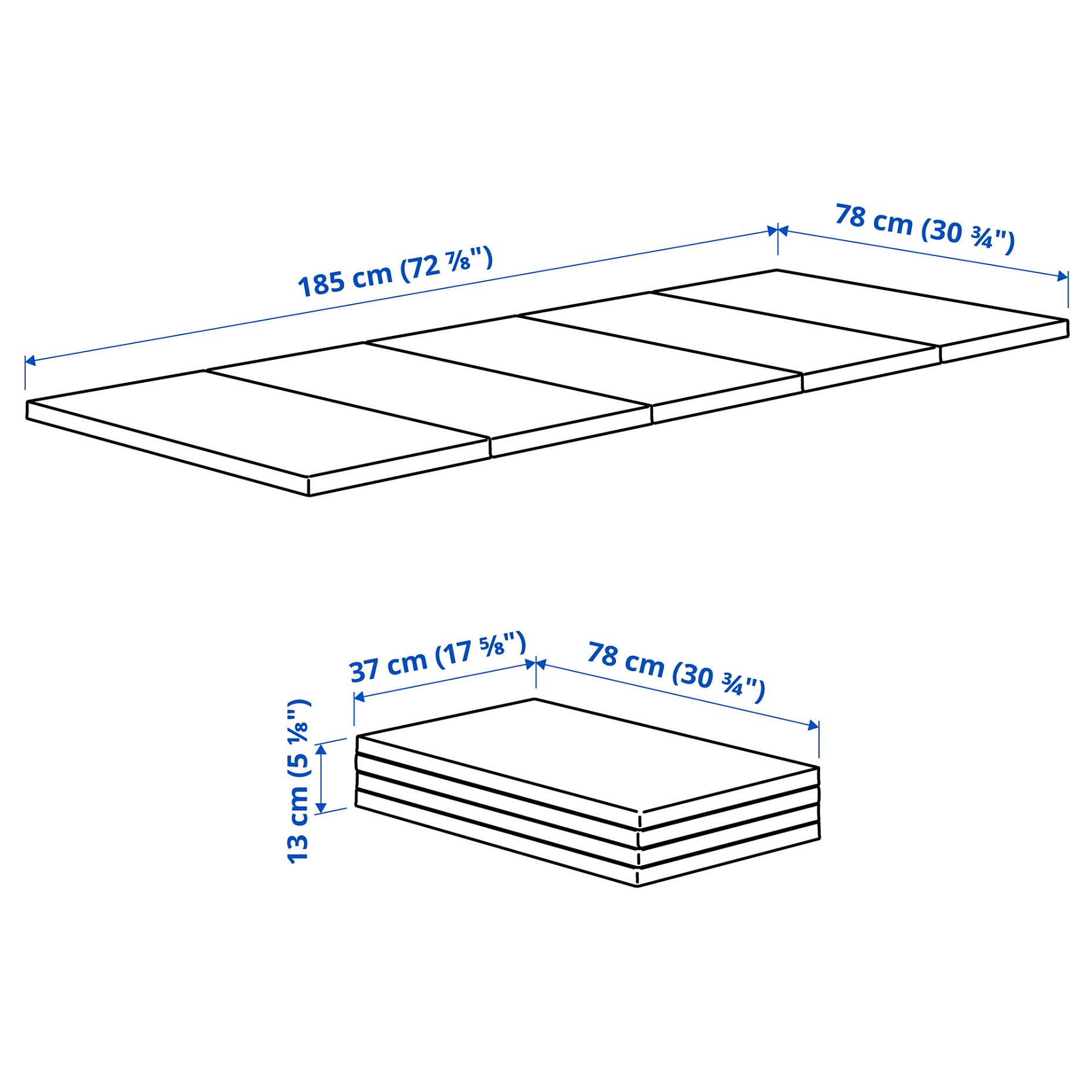 folding gym mat, 78x185 cm, 906.208.83