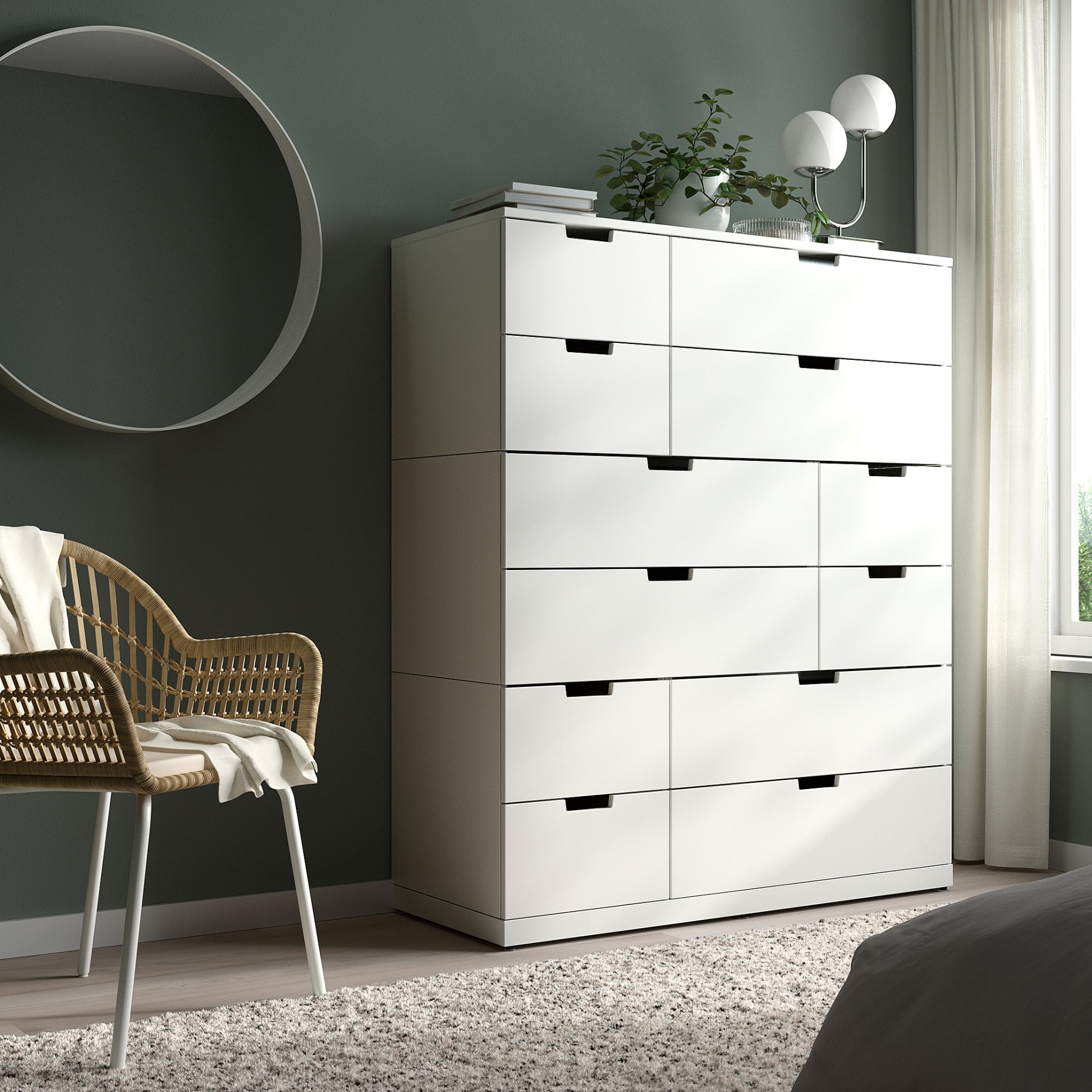 NORDLI, chest of 12 drawers, 120x145 cm, 992.394.89