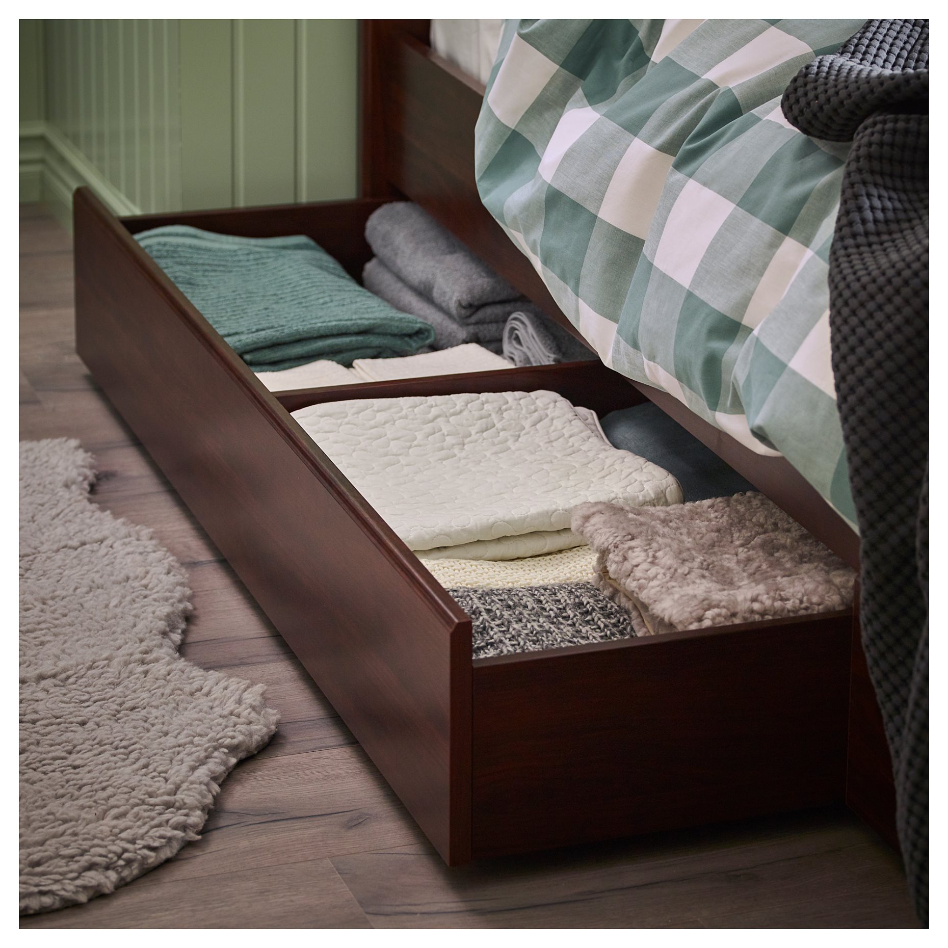 SONGESAND, bed frame with 4 storage boxes, 140X200 cm, 992.411.52