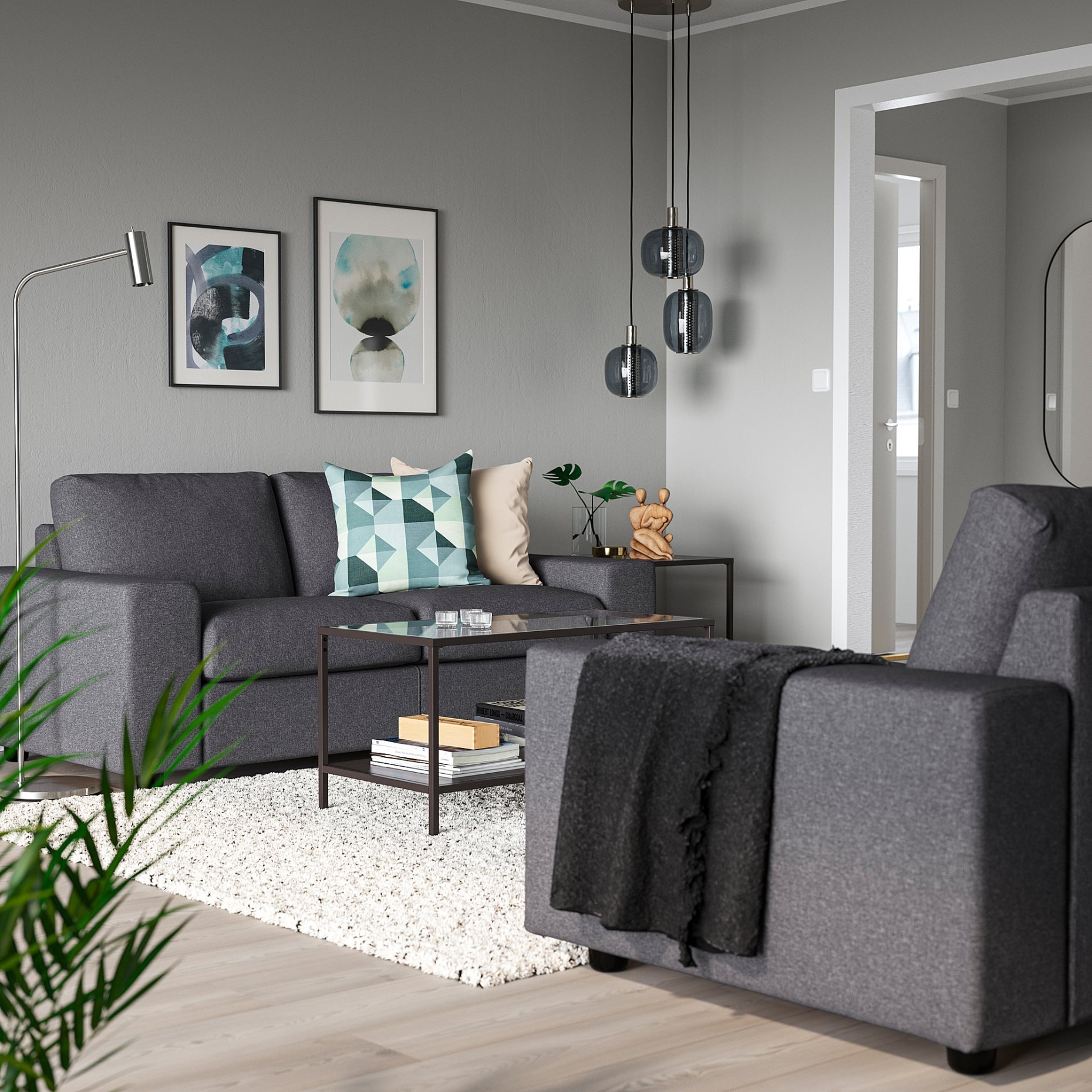 VIMLE, 2-seat sofa with wide armrests, 994.005.46