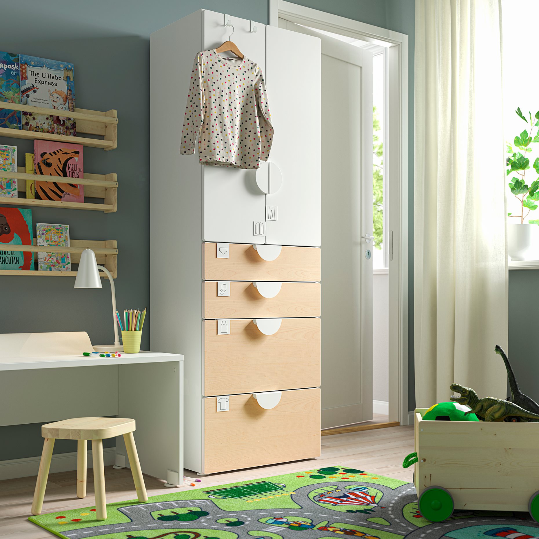 SMASTAD/PLATSA, wardrobe with 4 drawers, 60x42x181 cm, 994.263.77