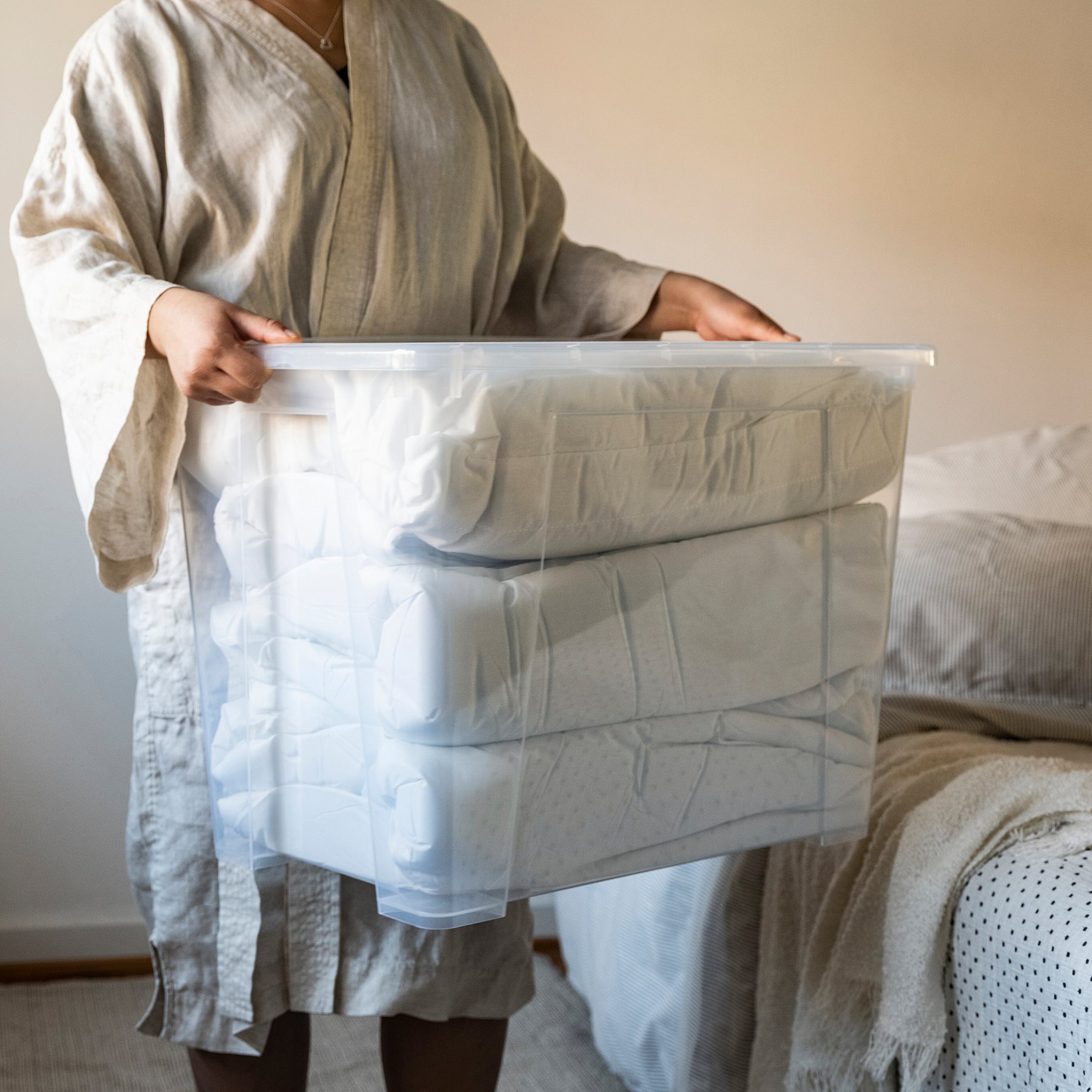 SAMLA, box with lid, 57x39x42 cm/65 l, 994.407.74