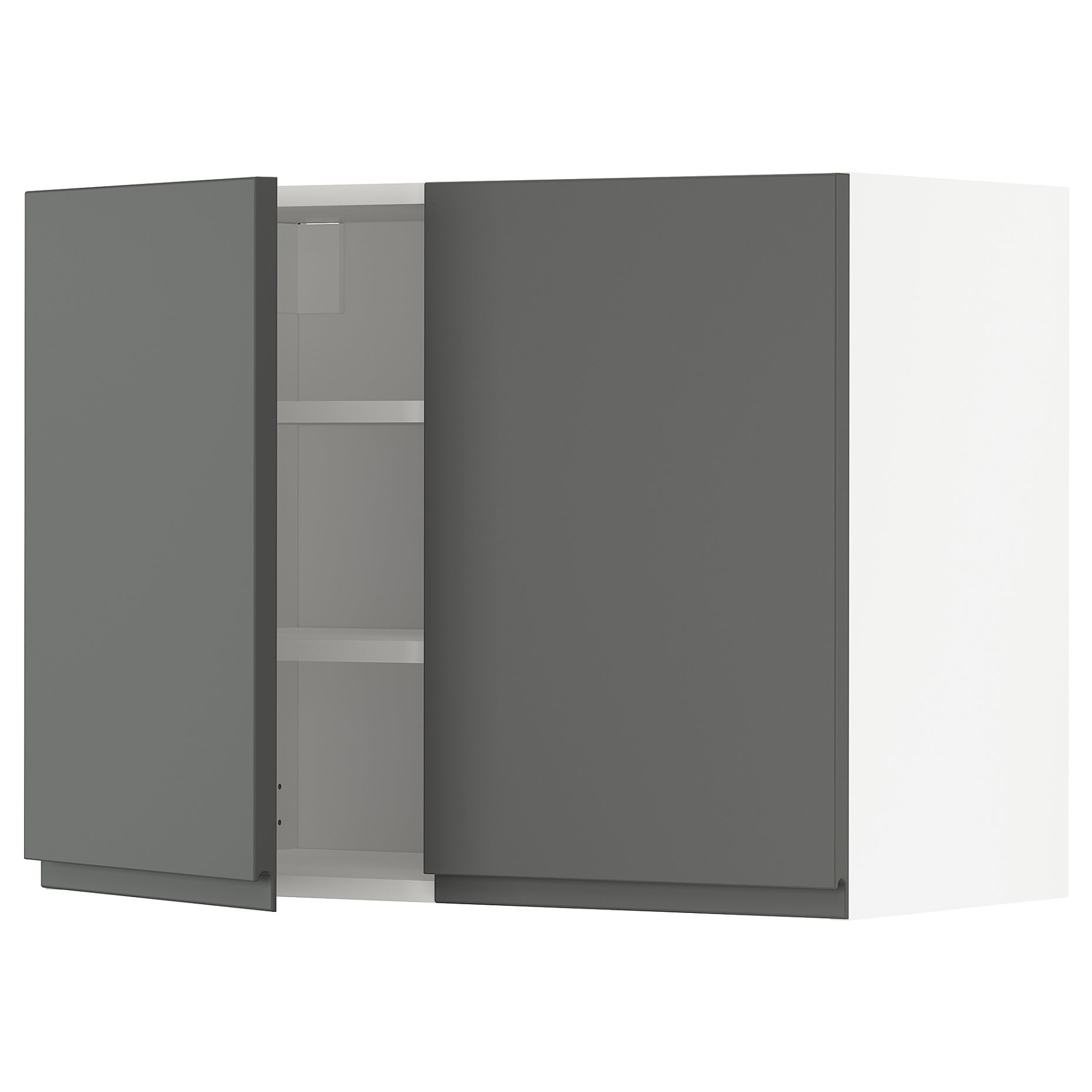 METOD, wall cabinet with shelves/2 doors, 80x60 cm, 994.654.44