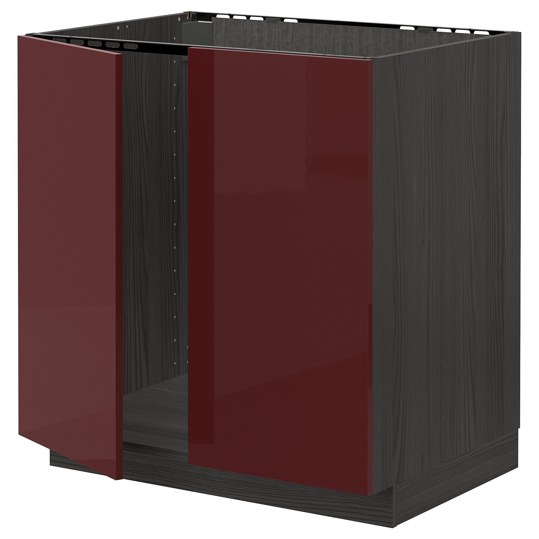 METOD, base cabinet for sink/2 doors, 80x60 cm, 994.674.81