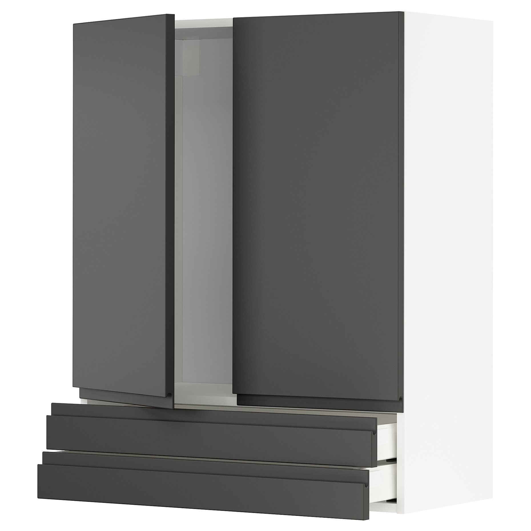 METOD, wall cabinet with 2 doors/2 drawers, 80x100 cm, 994.689.42