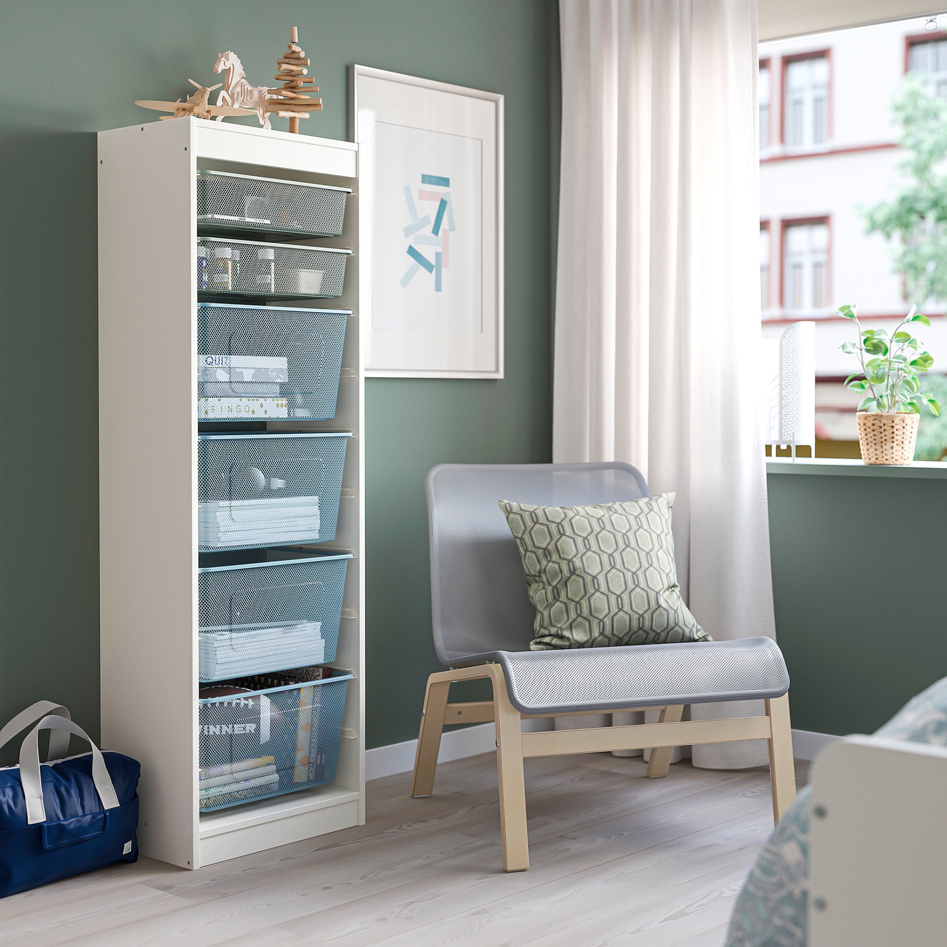 TROFAST, storage combination with boxes, 46x30x145 cm, 994.787.24