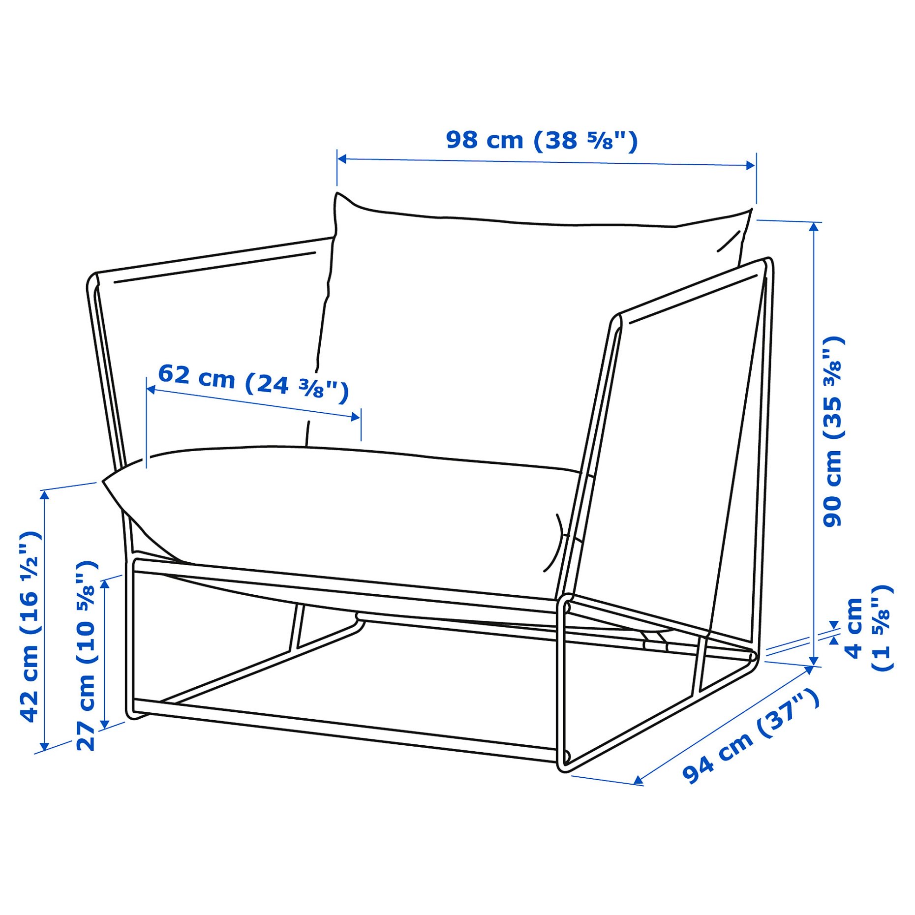 HAVSTEN/LAGASKAR, 4-seat conversation set, outdoor, 994.950.78