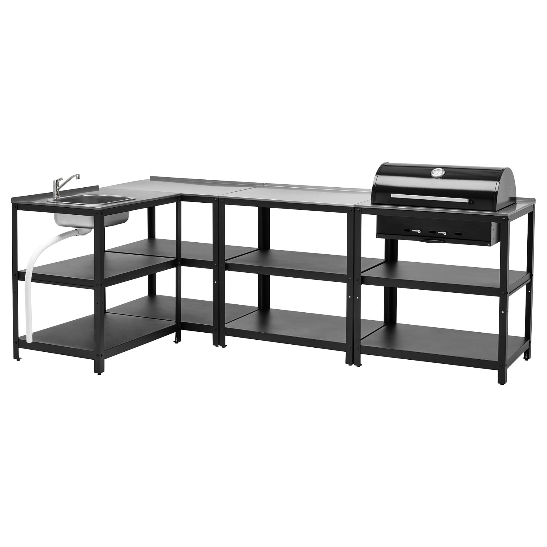 GRILLSKÄR, νεροχύτης κουζίνας/ψησταριά κάρβουνου/εξωτερικού χώρου, 258x147 cm, 994.964.45