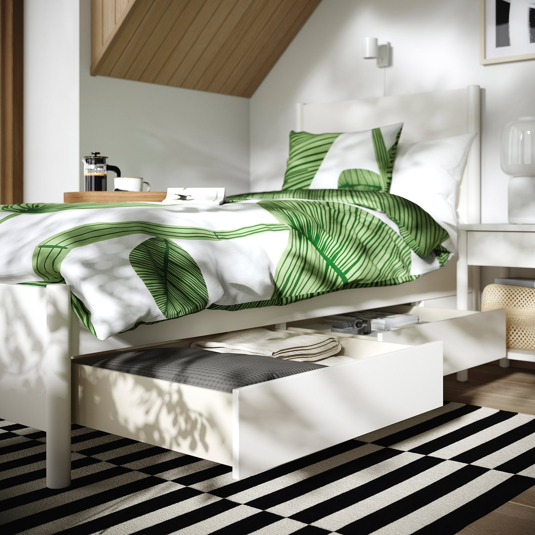 TONSTAD, bed frame with storage, 90x200 cm, 994.966.24