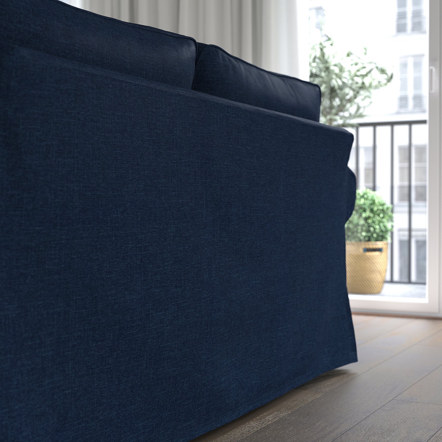 EKTORP, 3-seat sofa with chaise longue, 995.090.37