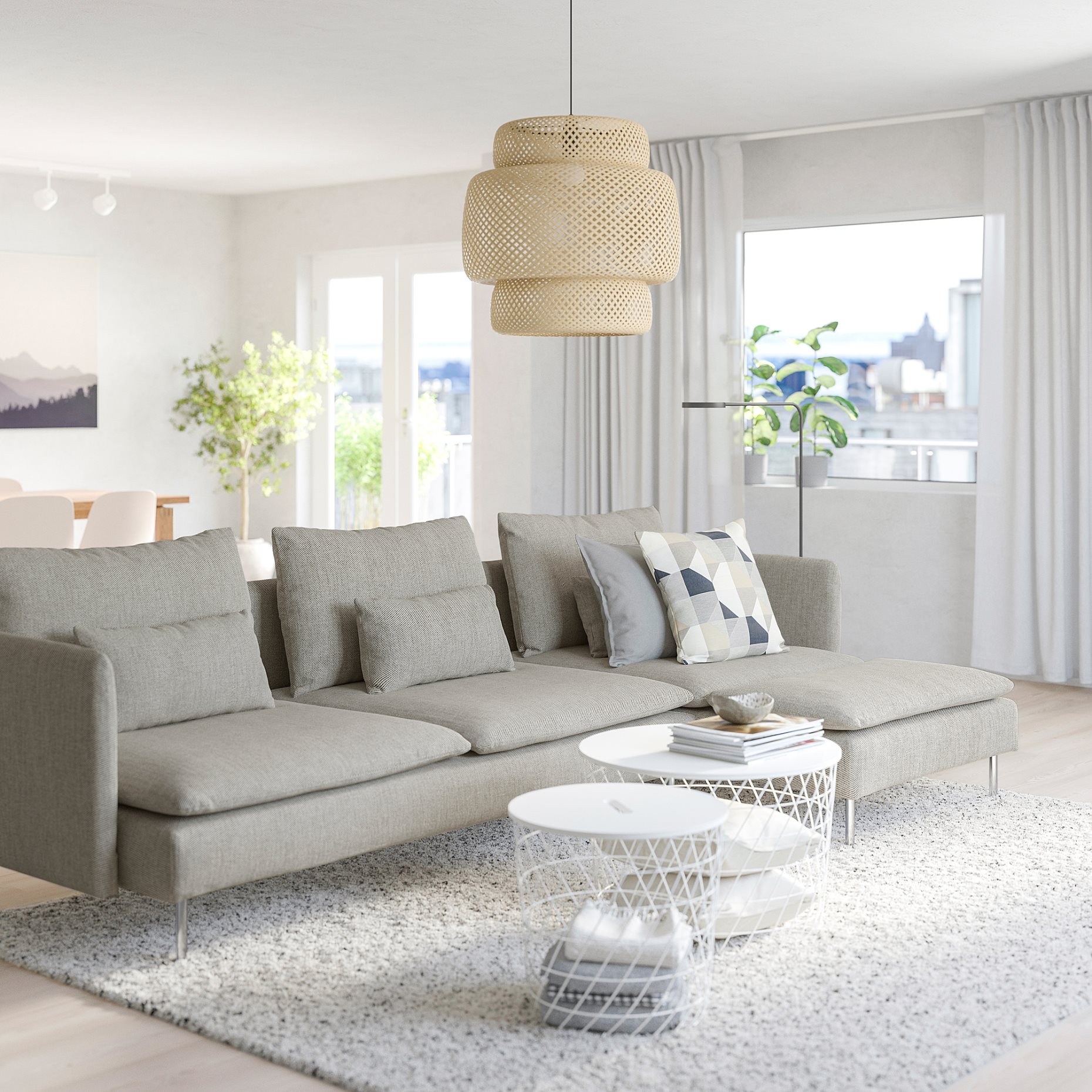 SÖDERHAMN, 4 θέσιος καναπές με σεζλόνγκ, 995.344.28