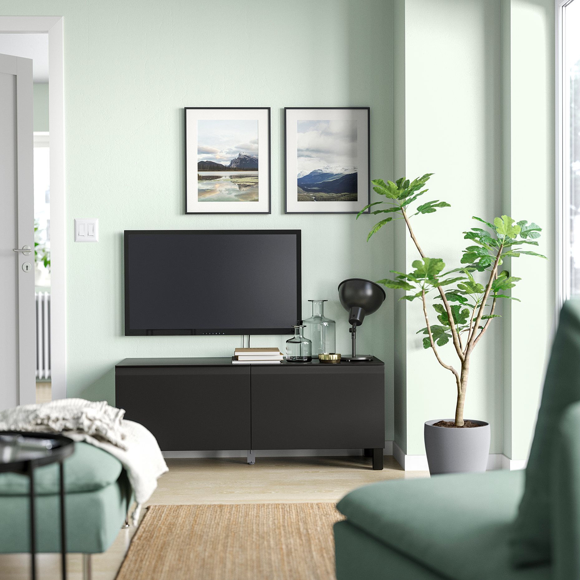BESTÅ, TV bench with doors, 120x42x48 cm, 995.687.48