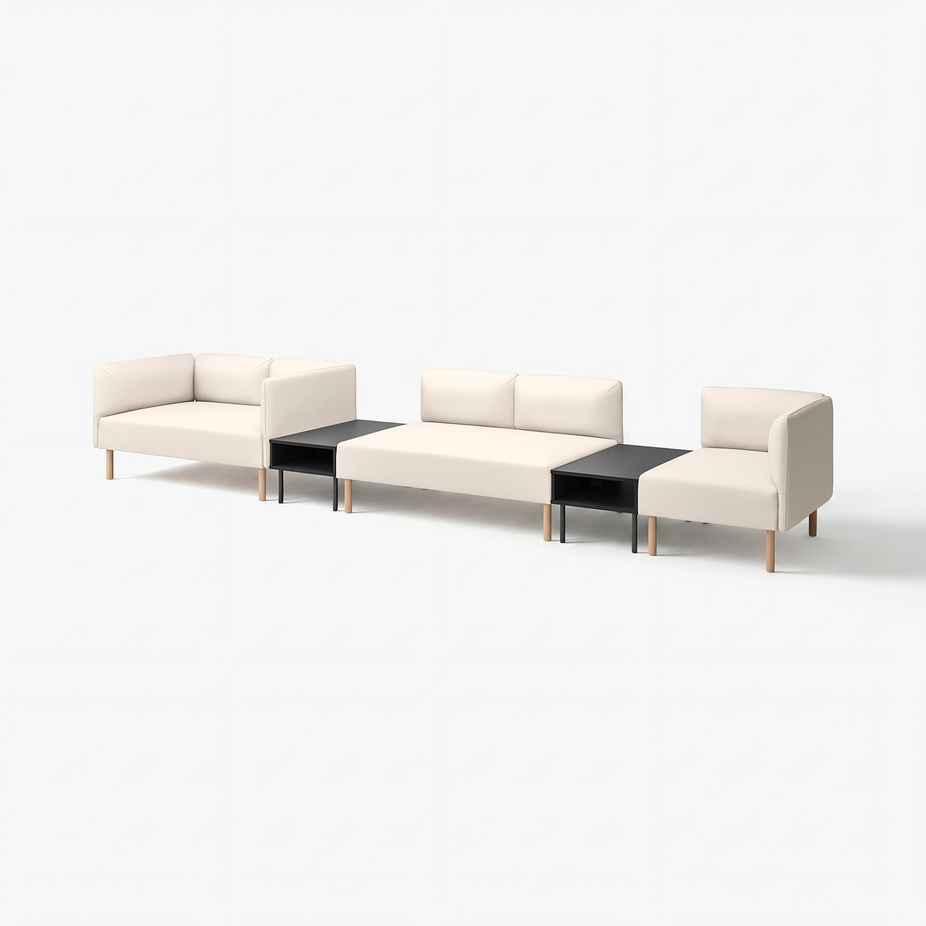 LILLEHEM, 5-seat modular sofa with side table, 995.697.43