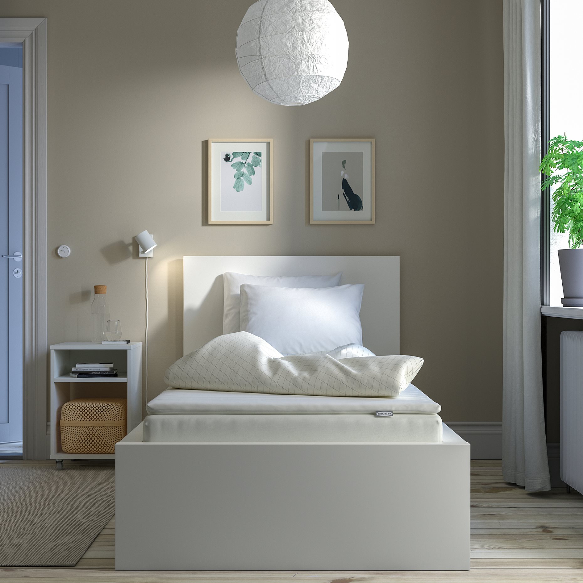 VESTERÖY, mattress extra firm and mattress pad, 90x200 cm, 995.722.41