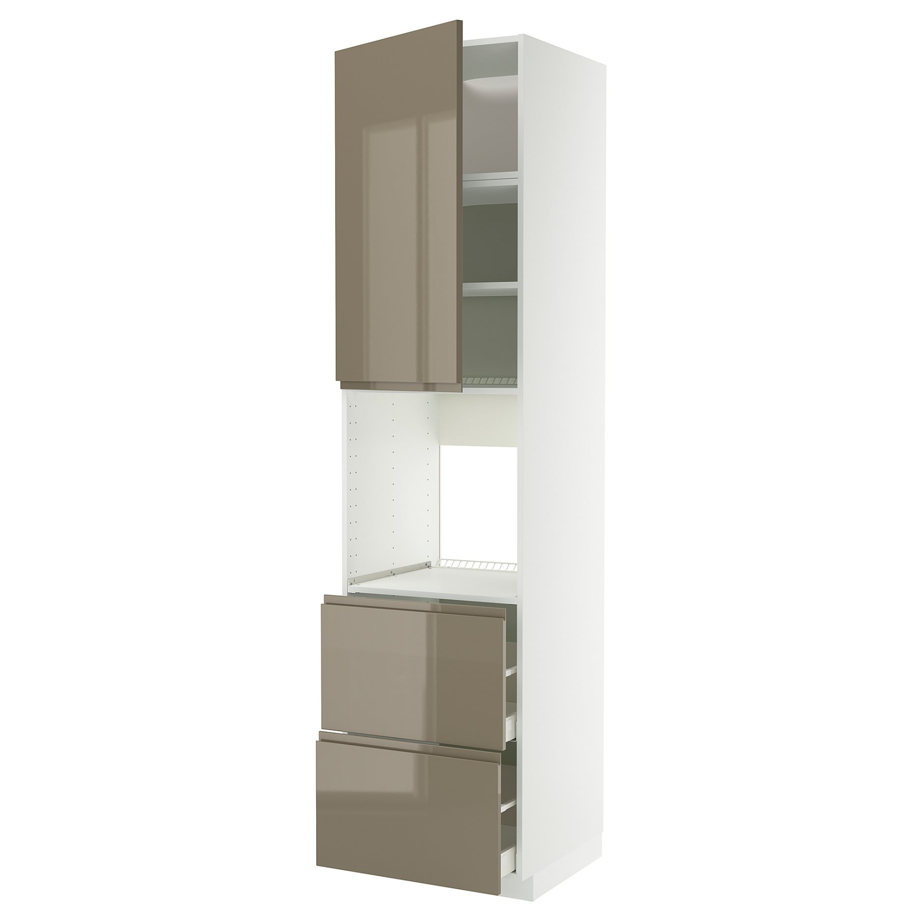 METOD, high cabinet for oven with door/2 drawers, 60x60x240 cm, 995.770.26