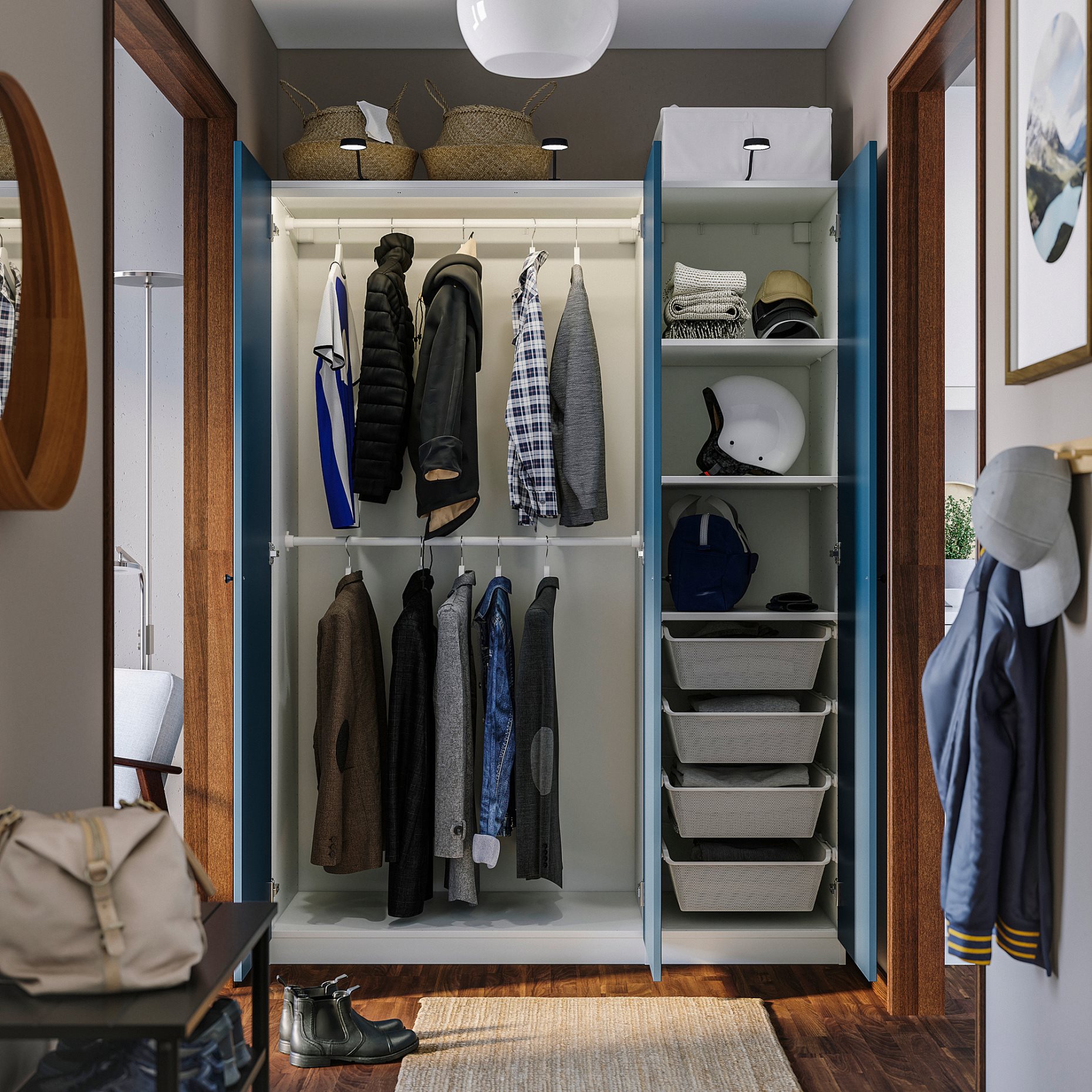PAX/FYRUDDEN, wardrobe combination, 150x58x201 cm, 995.816.17