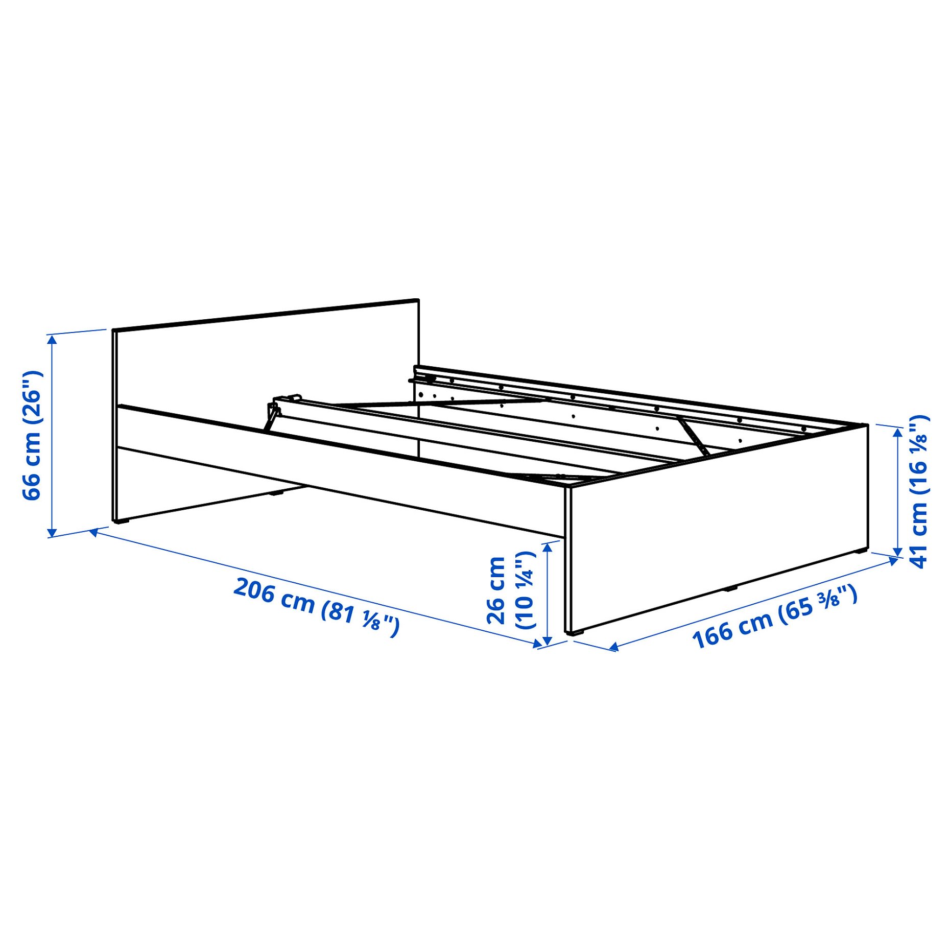 VIHALS, bed frame, 160x200 cm, 995.818.44