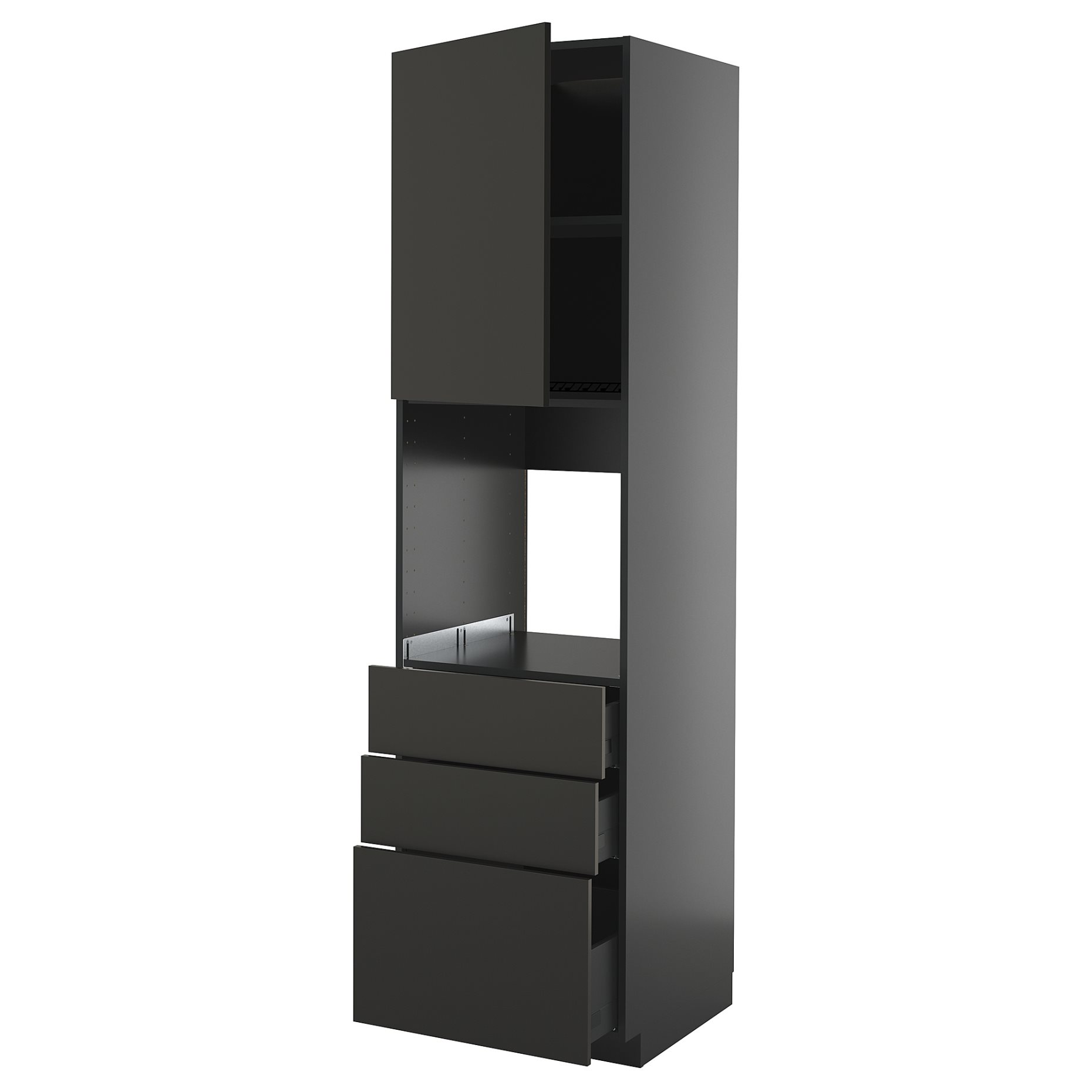 METOD/KNIVSHULT, high cabinet for oven with door/3 drawers, 60x60x220 cm, 995.881.38