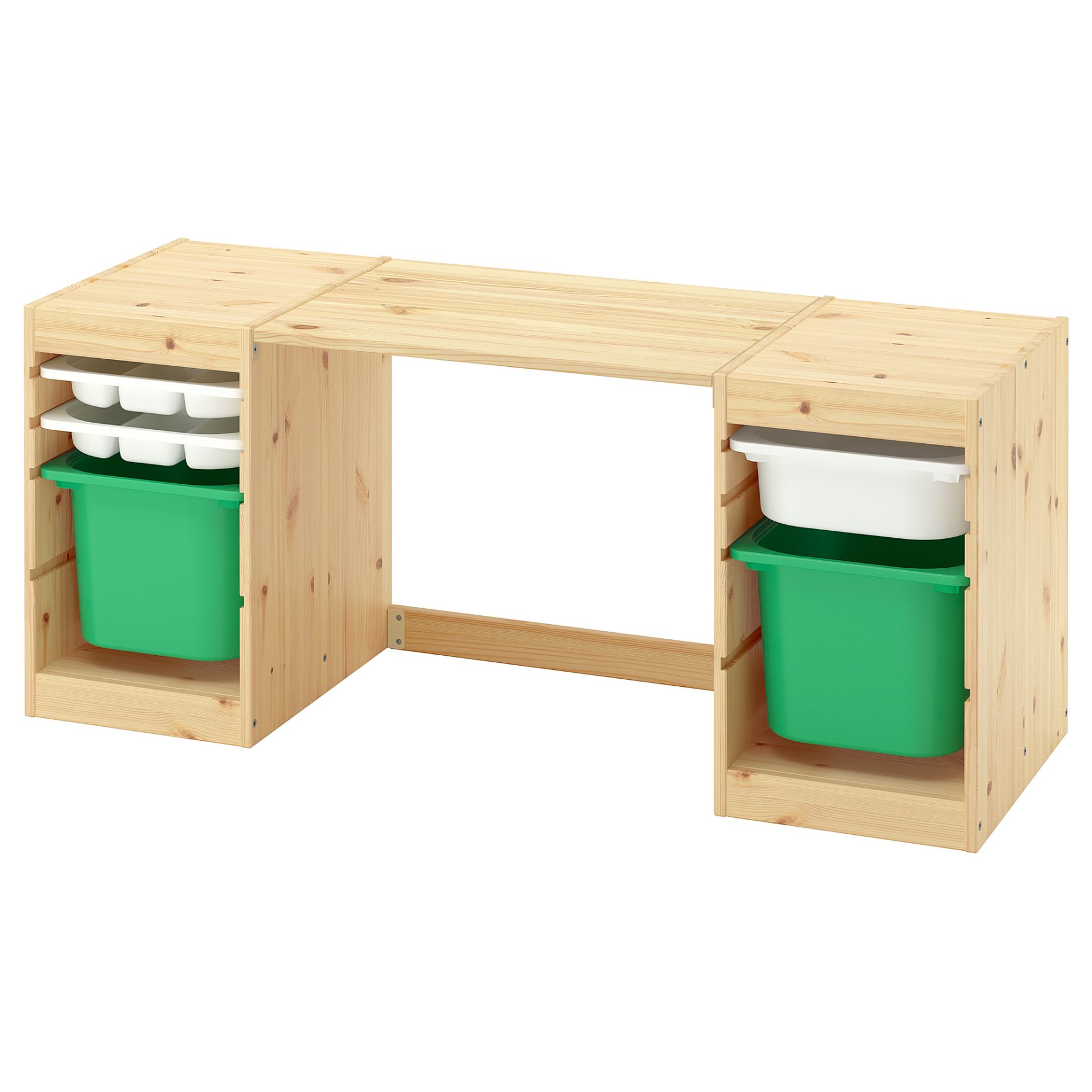 TROFAST, desk with storage boxes/trays, 124x44x52 cm, 996.139.15