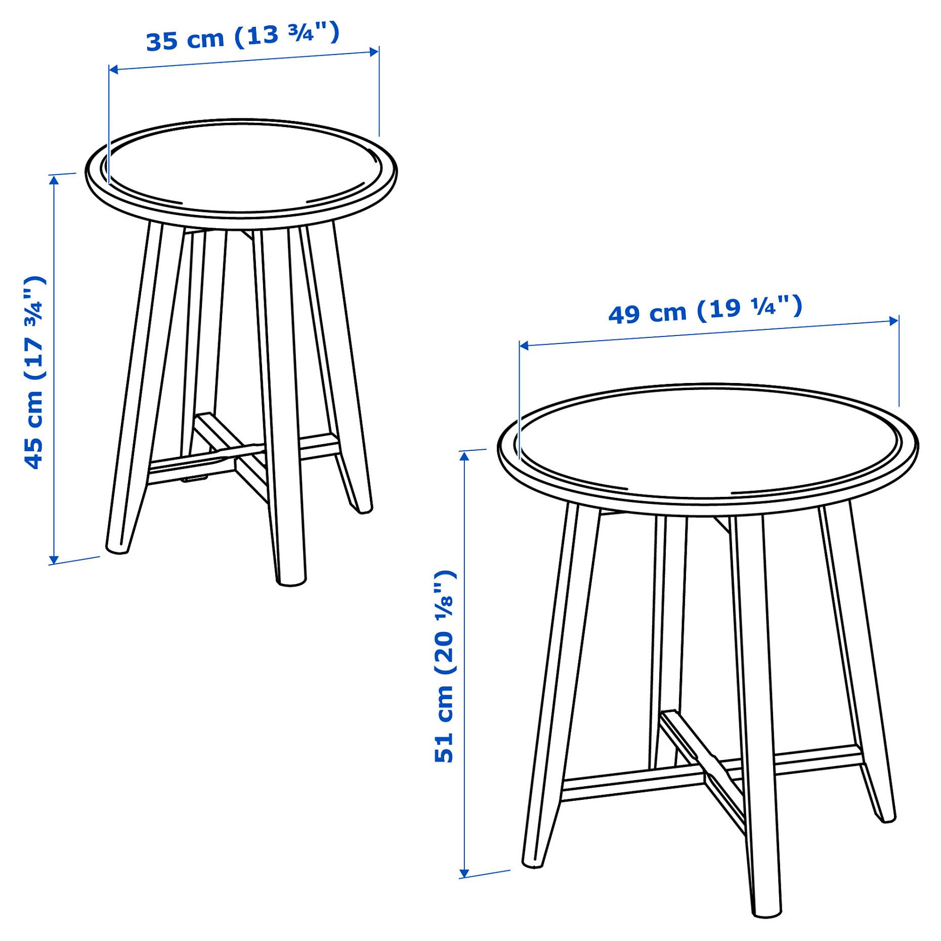 KRAGSTA, nest of tables, set of 2, 002.998.25