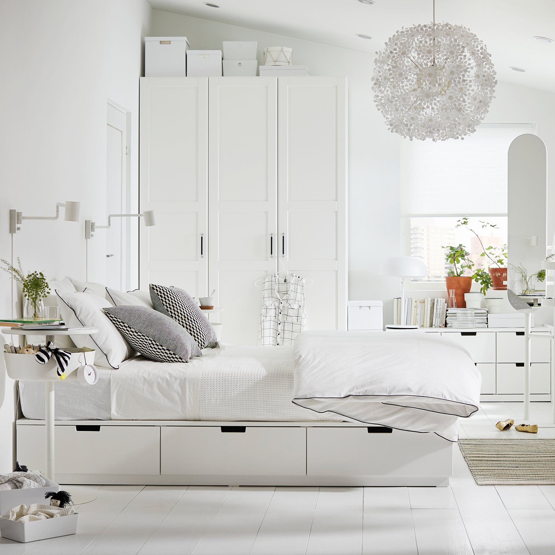 NORDLI, bed with storage, 160x200 cm, 003.498.49