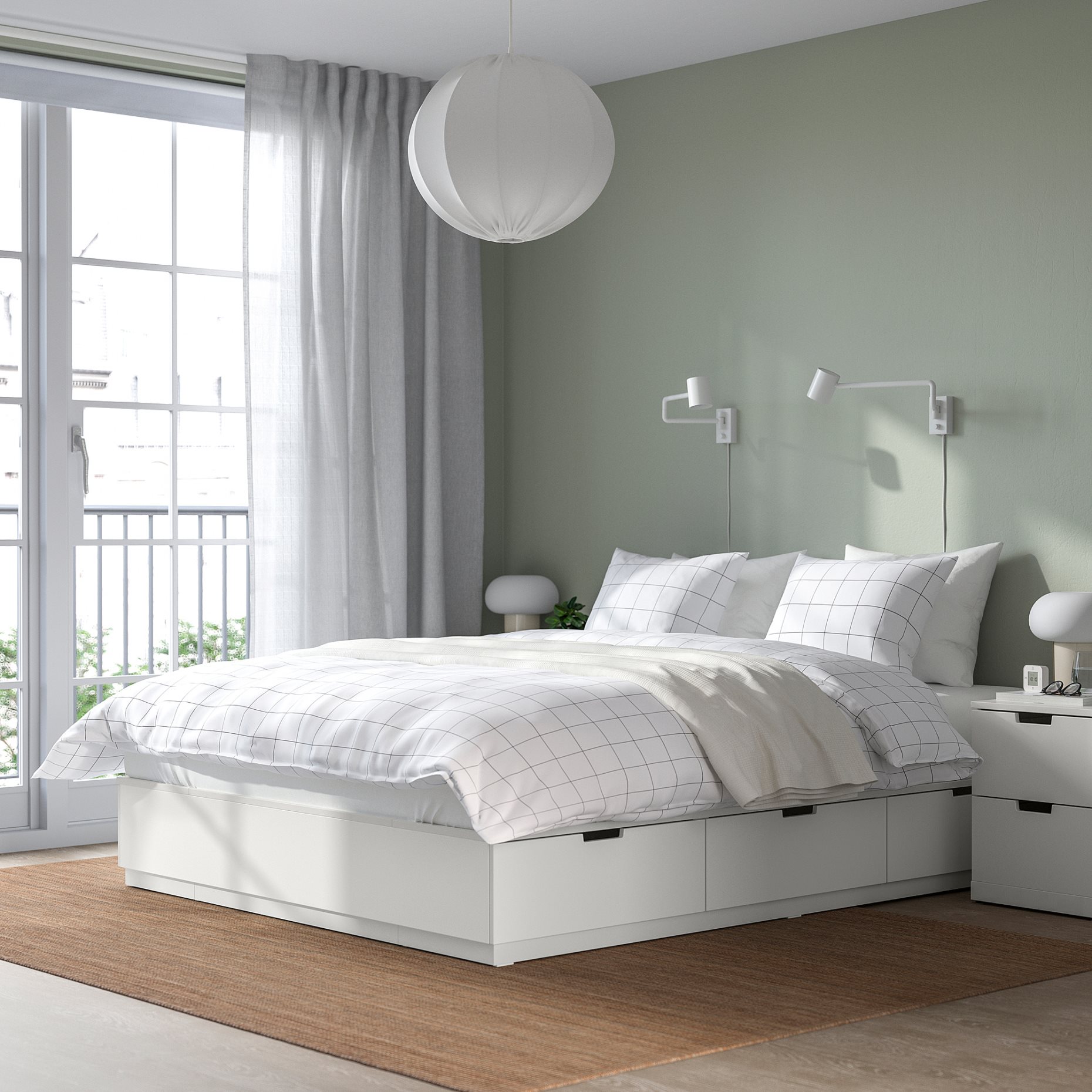 NORDLI, bed with storage, 160x200 cm, 003.498.49