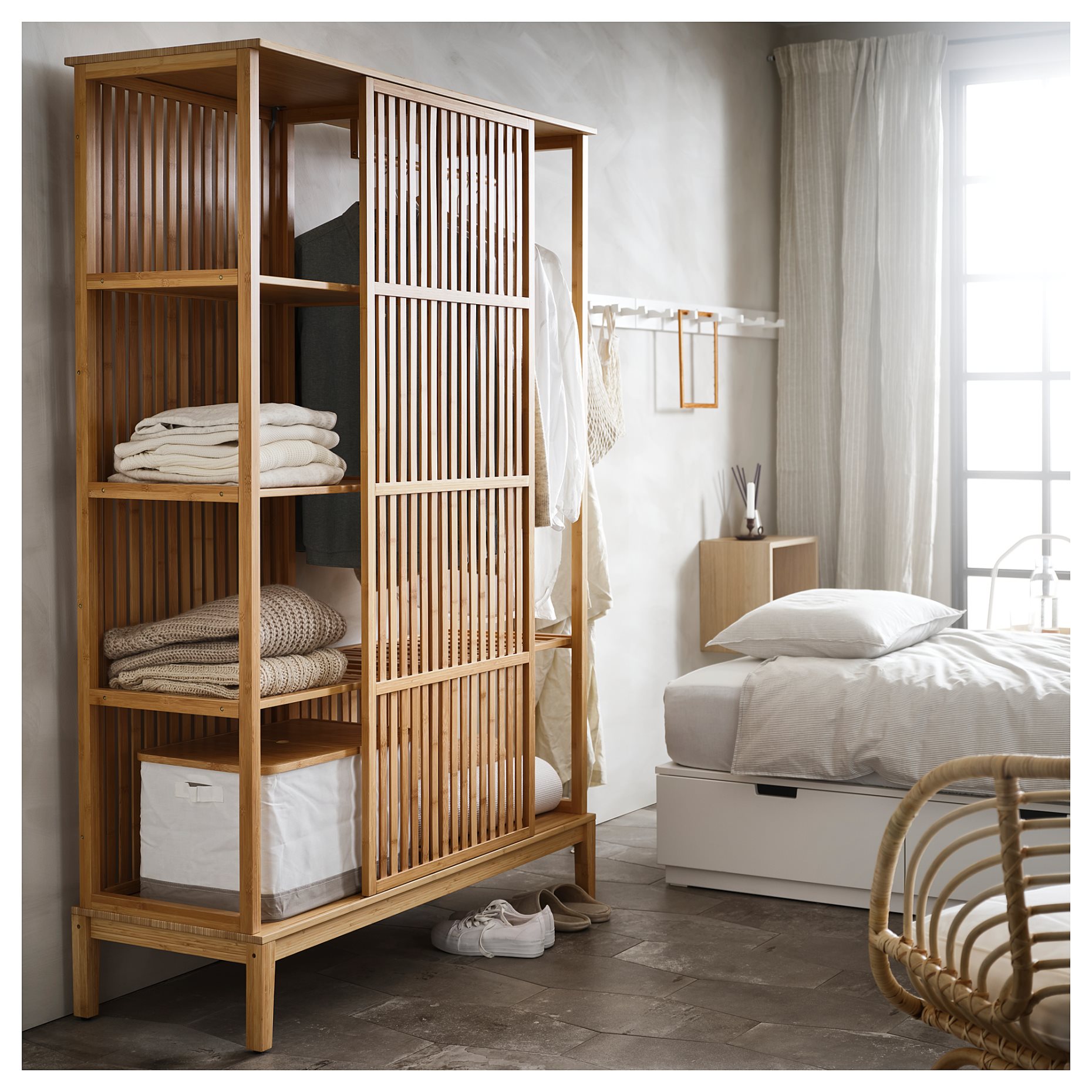 NORDKISA, open wardrobe with sliding door, 004.394.68