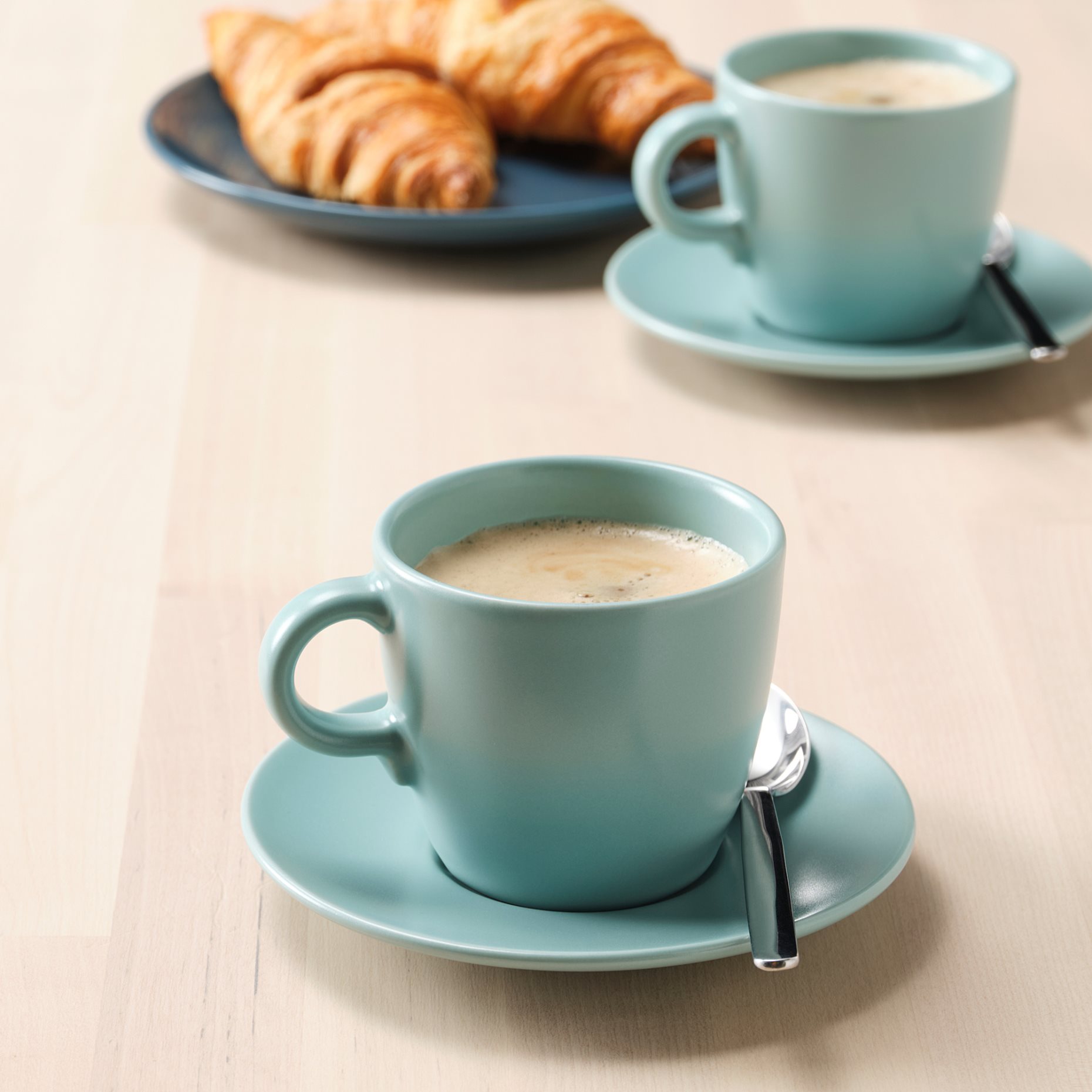 FÄRGKLAR, cup with saucer/matt, 4 pack, 25 cl, 004.818.29