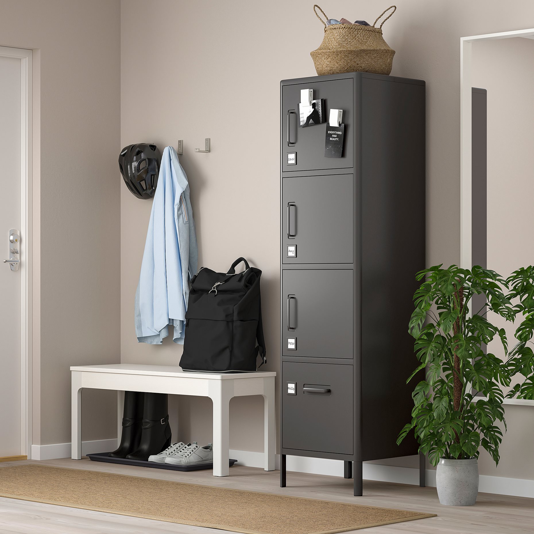 IDÅSEN, high cabinet with drawer and doors, 45x172 cm, 004.963.88