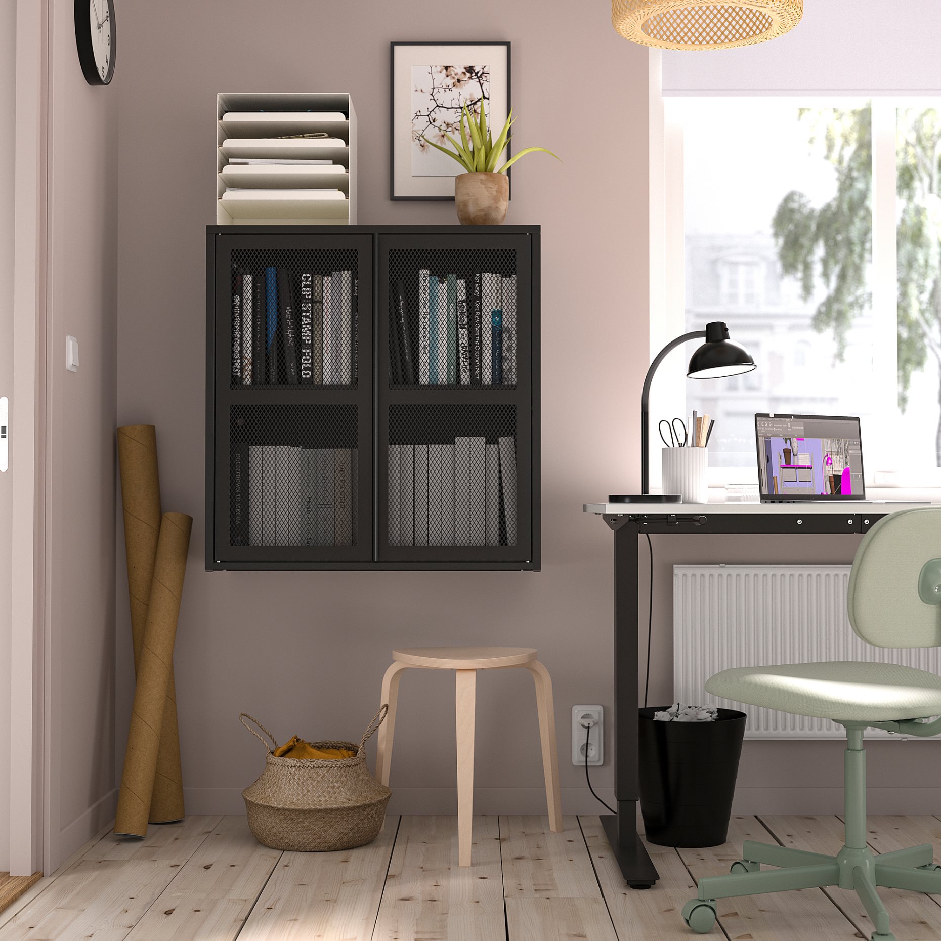 IVAR, cabinet with doors/mesh, 80x83 cm, 005.312.40
