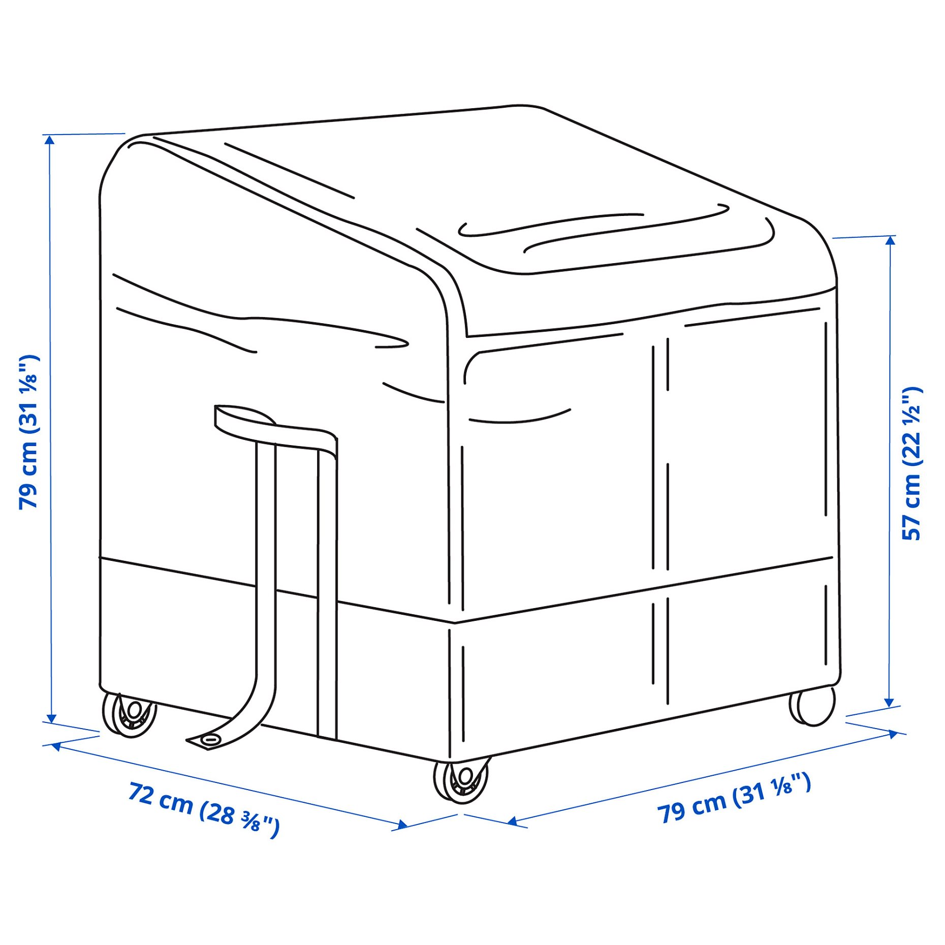VATTERSO, storage box/outdoor, 78x72x79 cm, 005.629.05