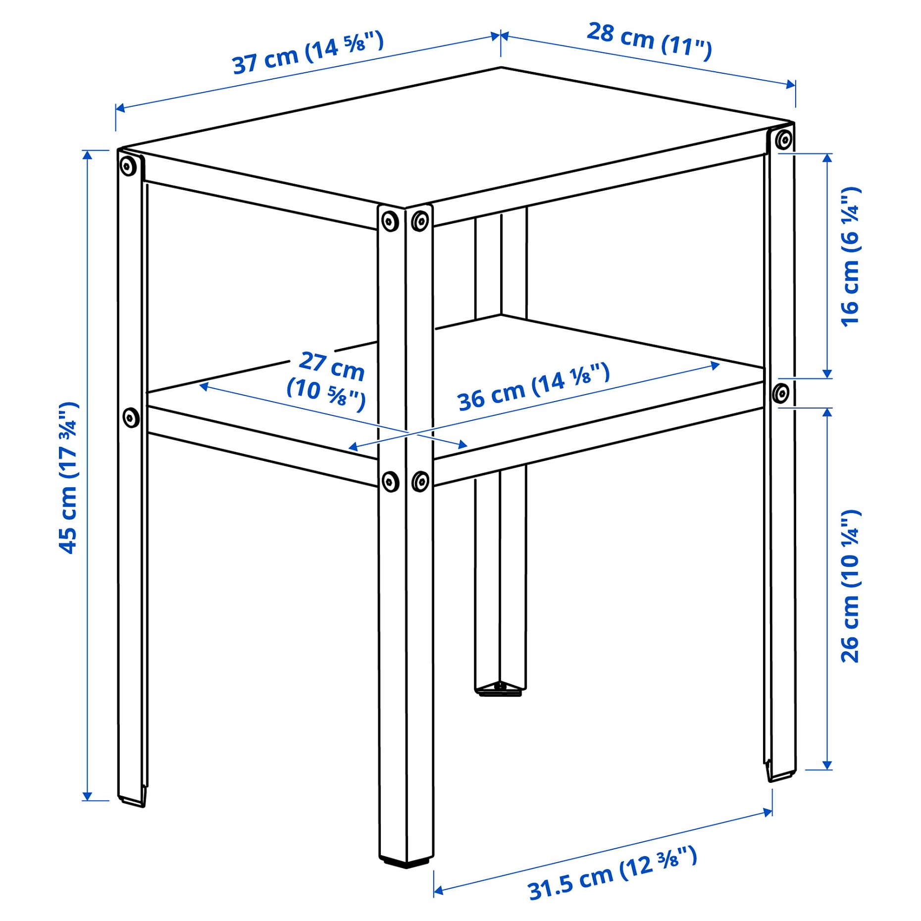 KNARREVIK, bedside table, 37x28 cm, 005.763.18