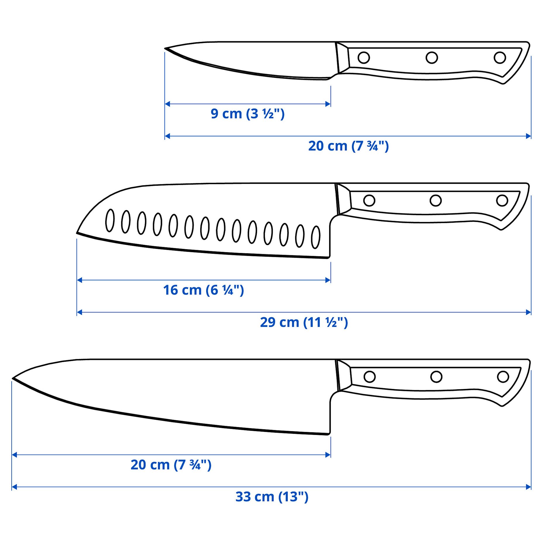 VARDAGEN, 3-piece knife set, 006.024.78