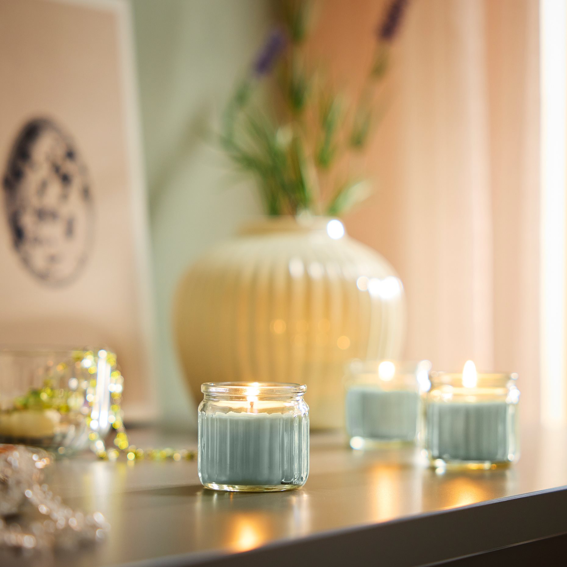 HÖKGÖK, scented candle in glass/apple, 12 hr, 006.087.34