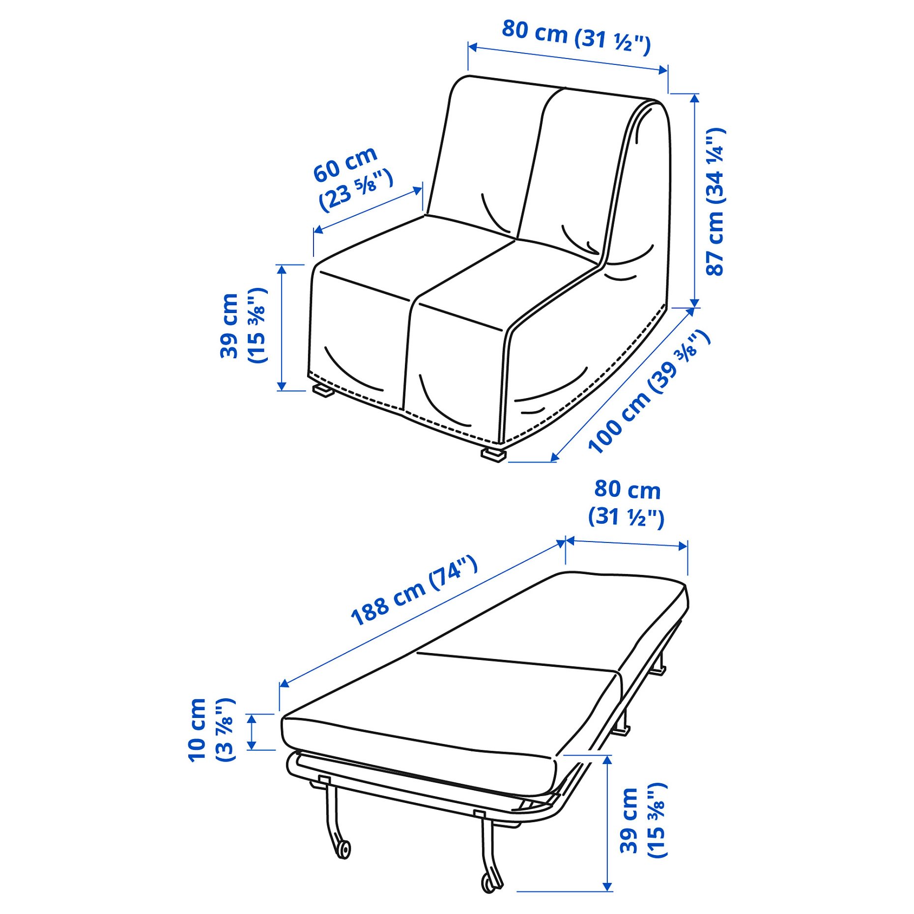 LYCKSELE MURBO, chair-bed, 093.869.79