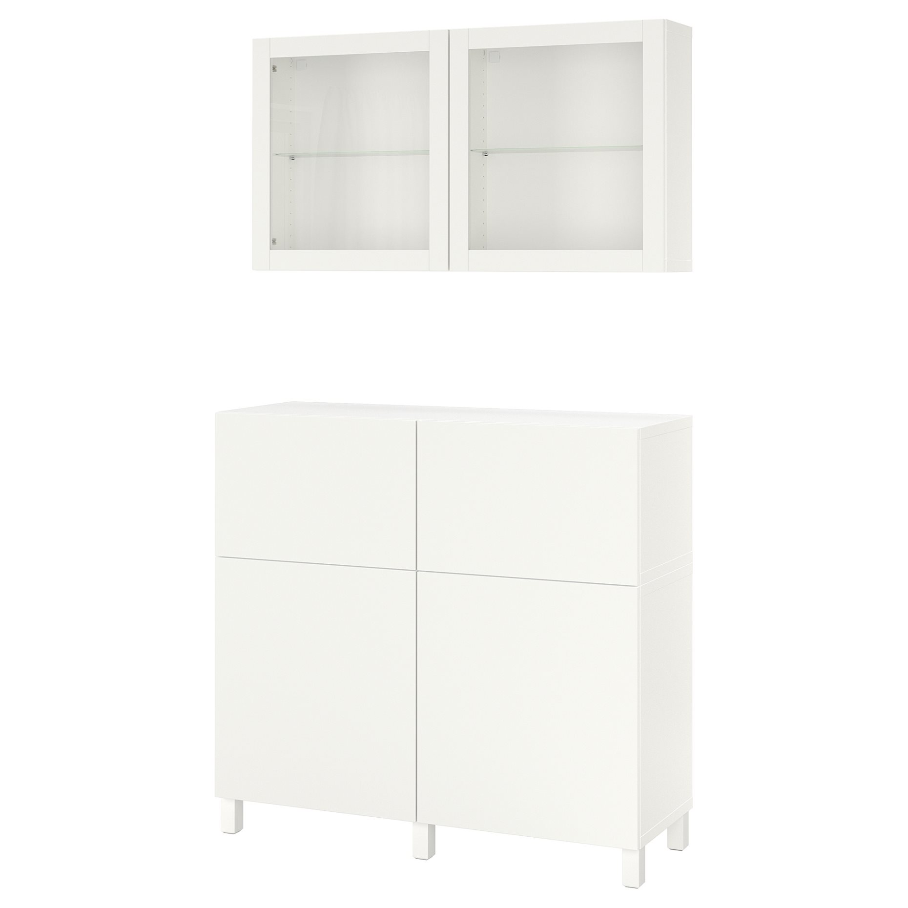BESTÅ, storage combination with doors/drawers soft closing, 120x42x213 cm, 094.125.01