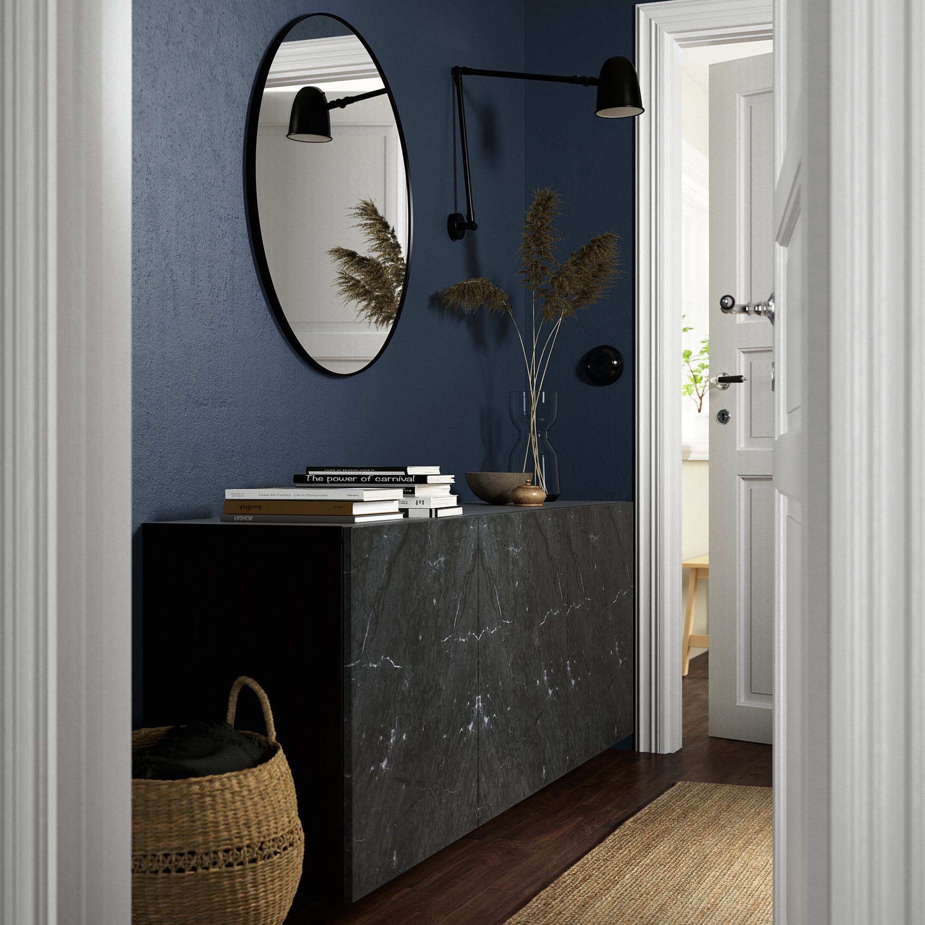 BESTÅ, wall-mounted cabinet combination, 180x42x64 cm, 094.217.89