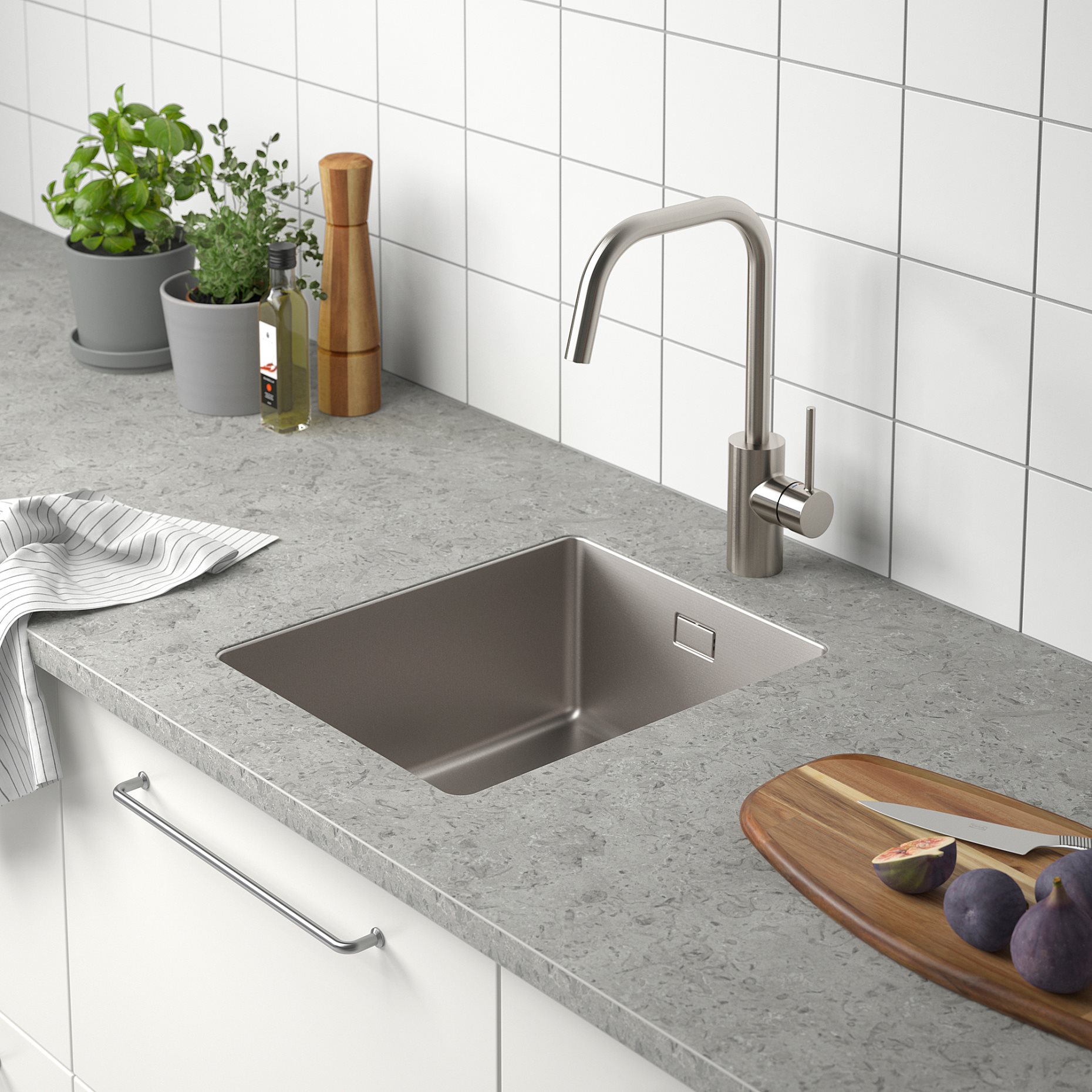 VRESJÖN, inset sink 1 bowl, 37x44 cm, 094.257.06