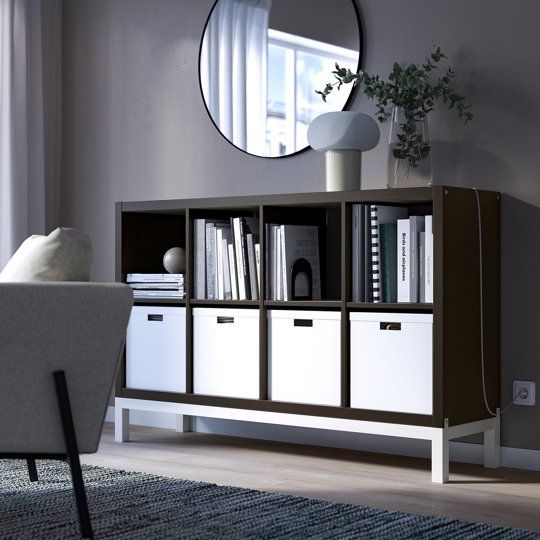 KALLAX, shelving unit with underframe, 147x94 cm, 094.426.78