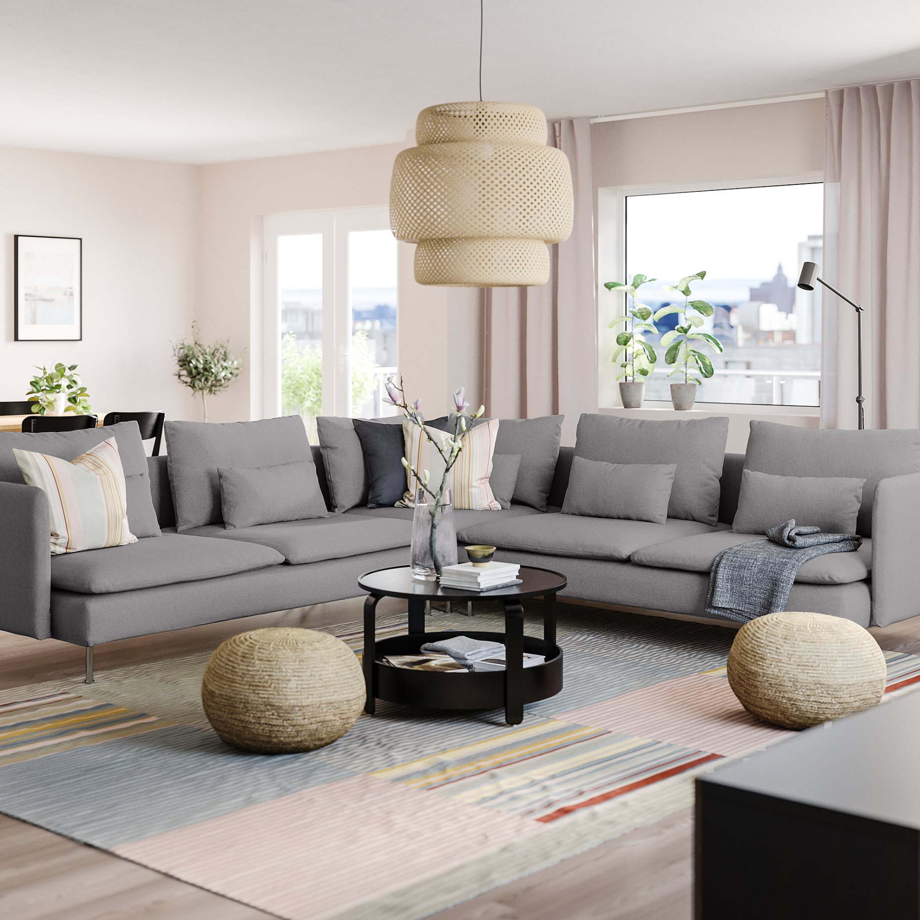 SÖDERHAMN, corner sofa, 6-seat, 094.520.78