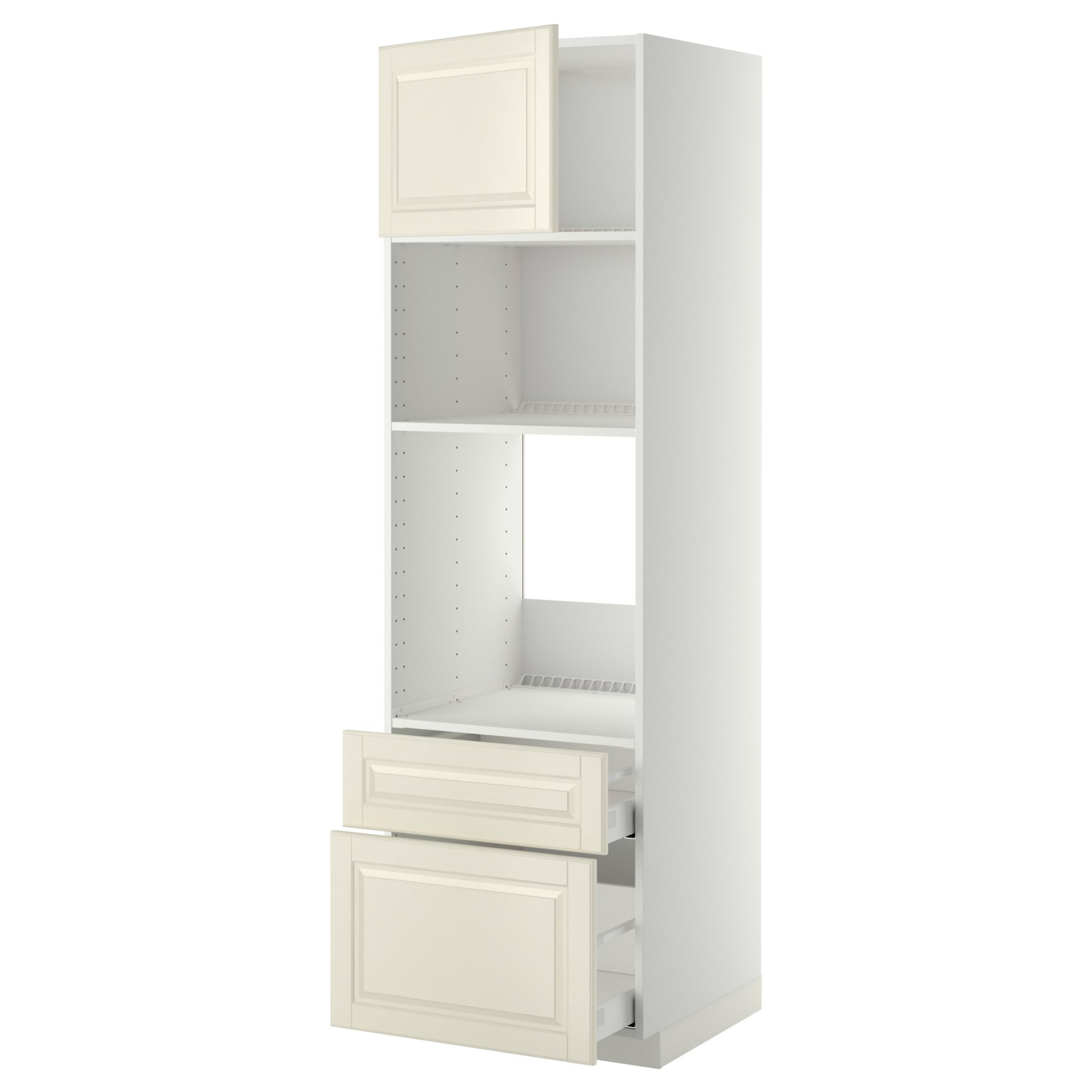 METOD, high cabinet for oven/microwave with door/2 drawers, 60x60x200 cm, 094.646.89