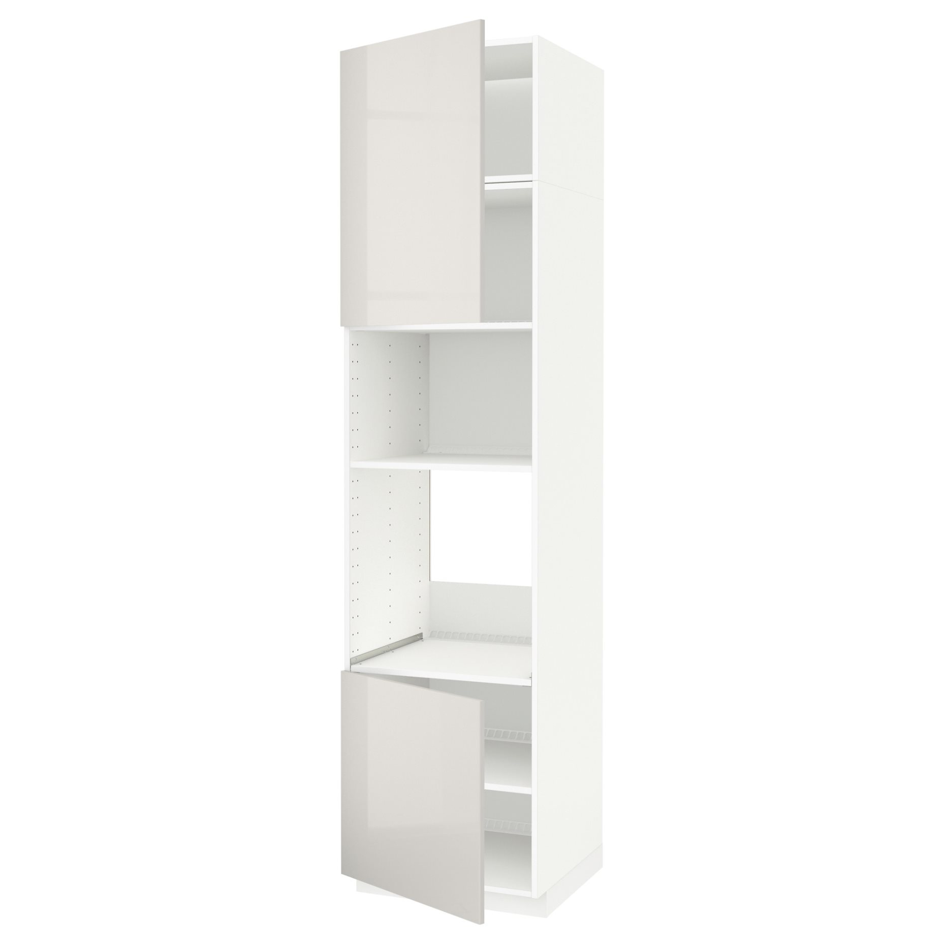 METOD, high cabinet for oven/microwave with 2 doors/shelves, 60x60x240 cm, 094.653.54