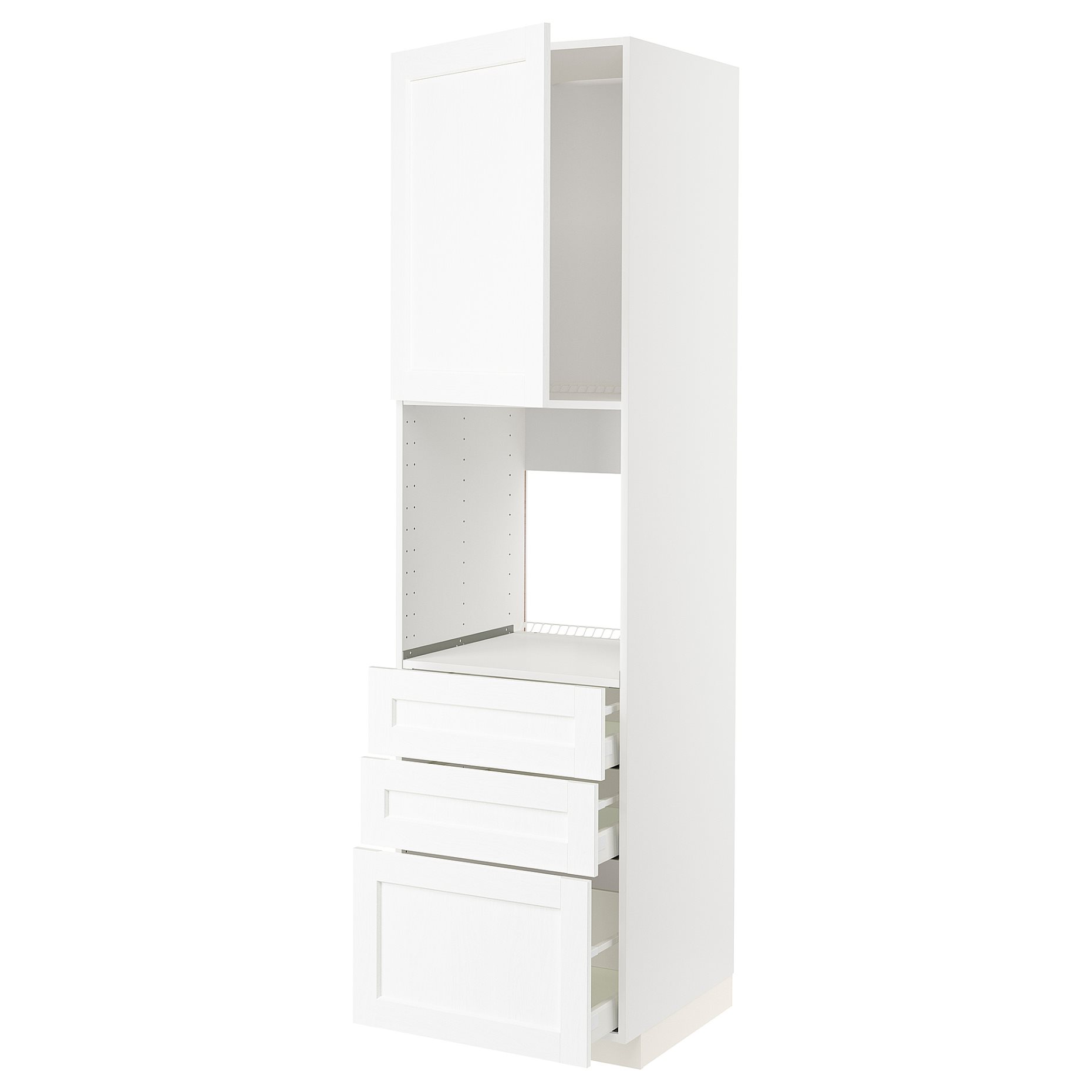 METOD, high cabinet for oven with door/3 drawers, 60x60x220 cm, 094.733.54