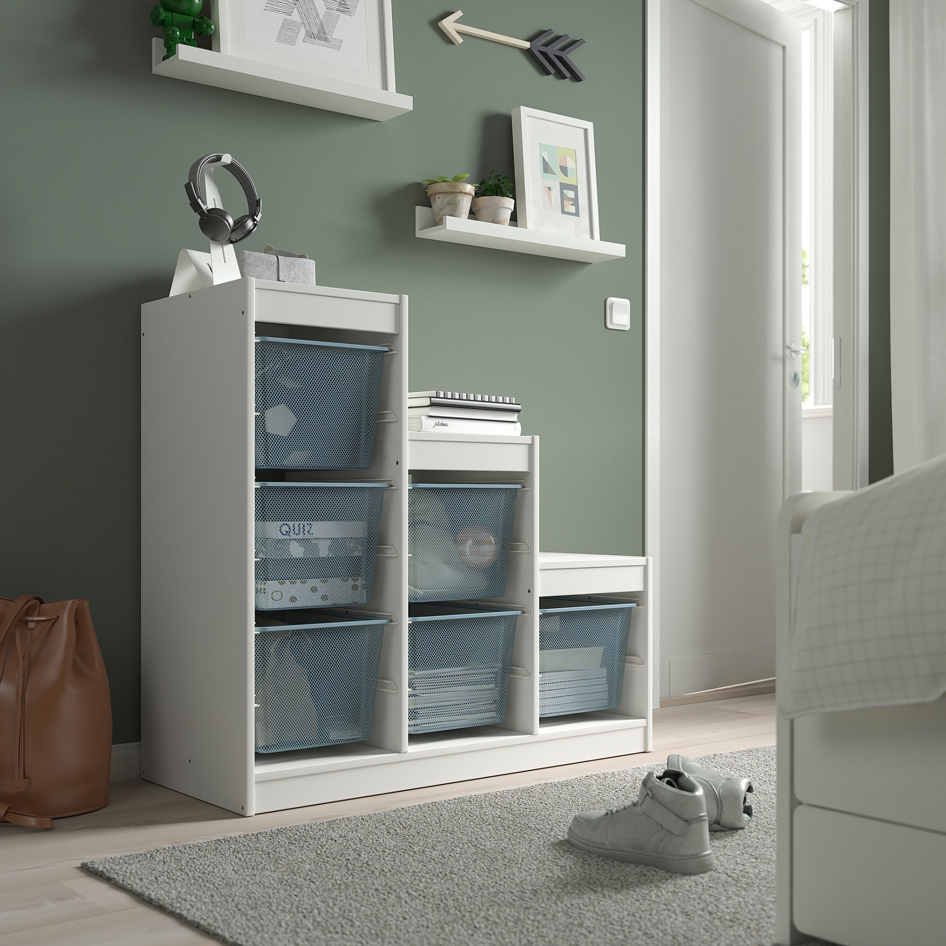 TROFAST, storage combination with boxes, 99x44x94 cm, 094.808.68