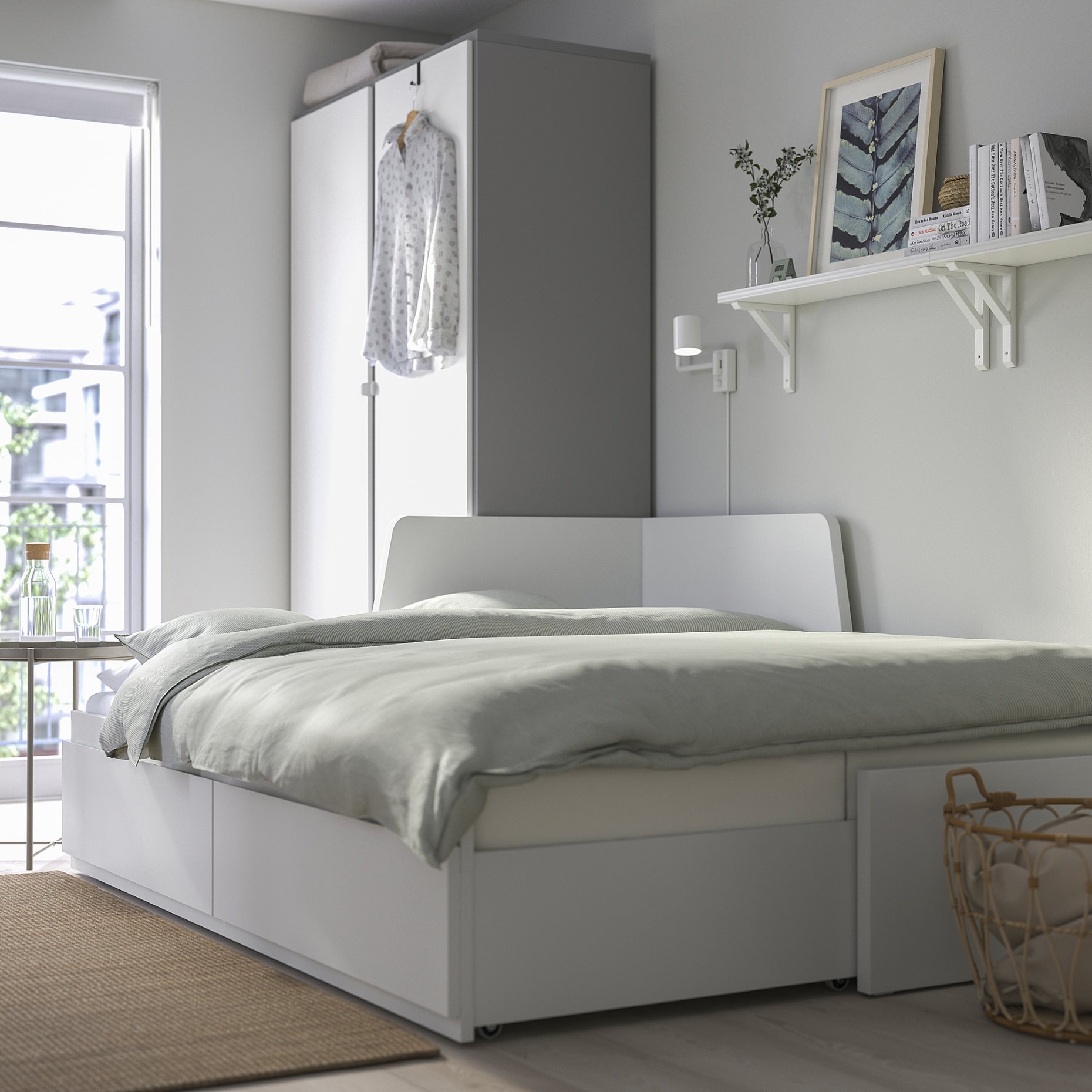 FLEKKE, κρεβάτι επισκέπτη day bed 2 συρτάρια/2 στρώματα, 80x200 cm, 094.959.35