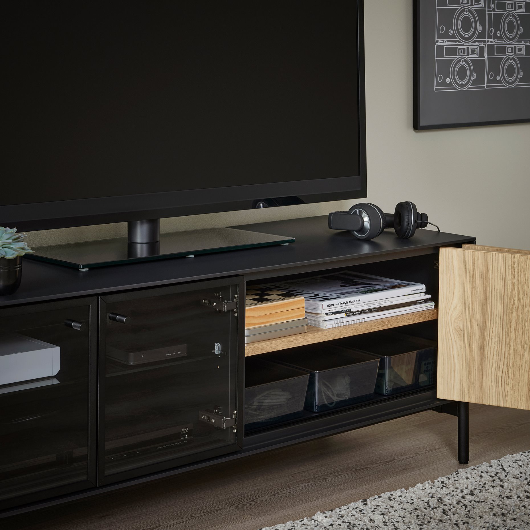 BOASTAD, TV storage combination, 121x42 cm, 095.352.10