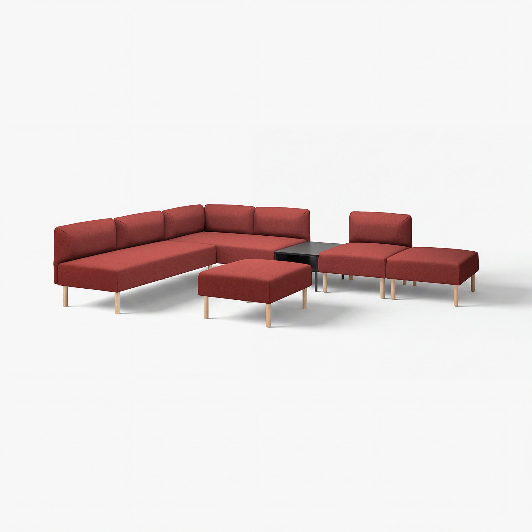 LILLEHEM, 6-seat modular sofa with side table, 095.747.82