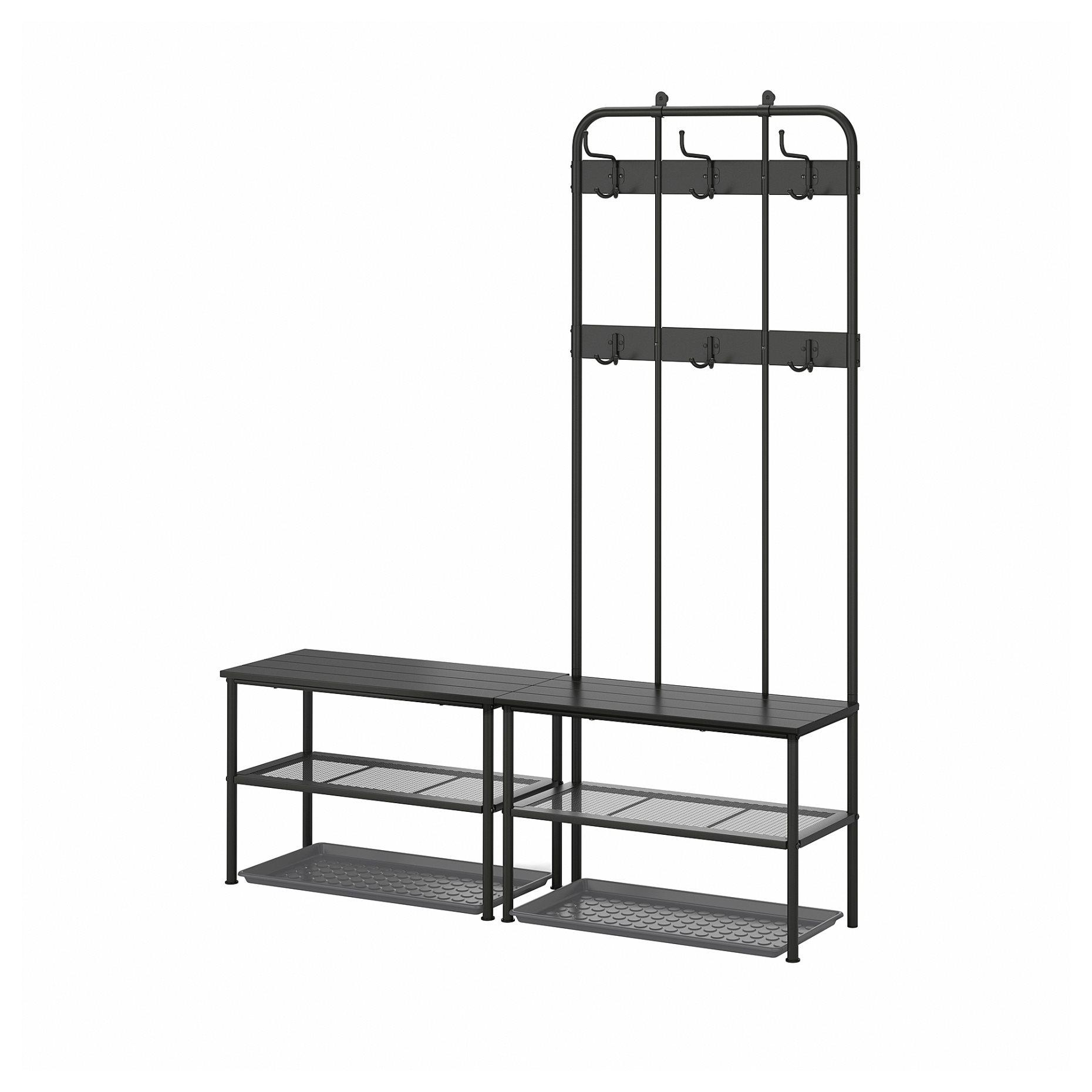 NIPÅSEN/BAGG, hallway furniture, set of 4, 095.761.68