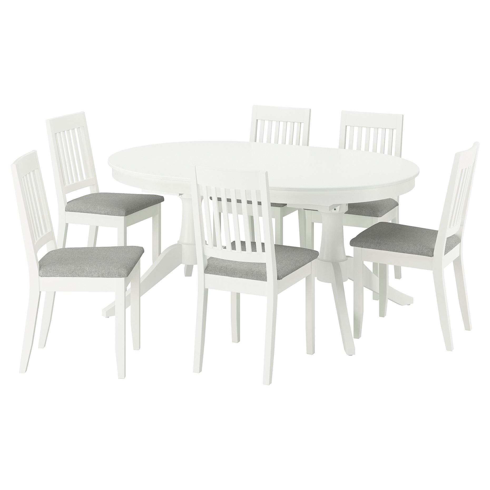 ROSENTORP/NÄSIN, table and 6 chairs, 160/215x110 cm, 096.101.34